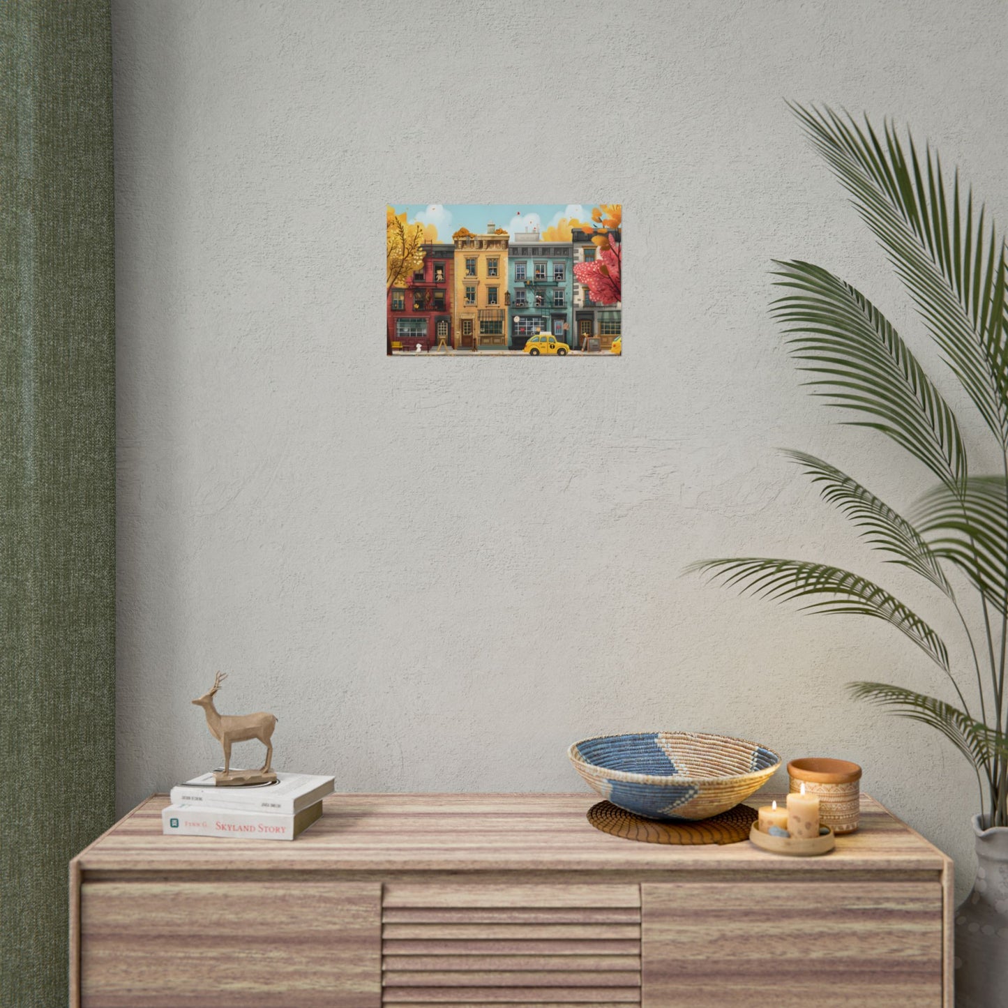 Whimsical Wonder: Playful Yellow Building Illustration - Poster