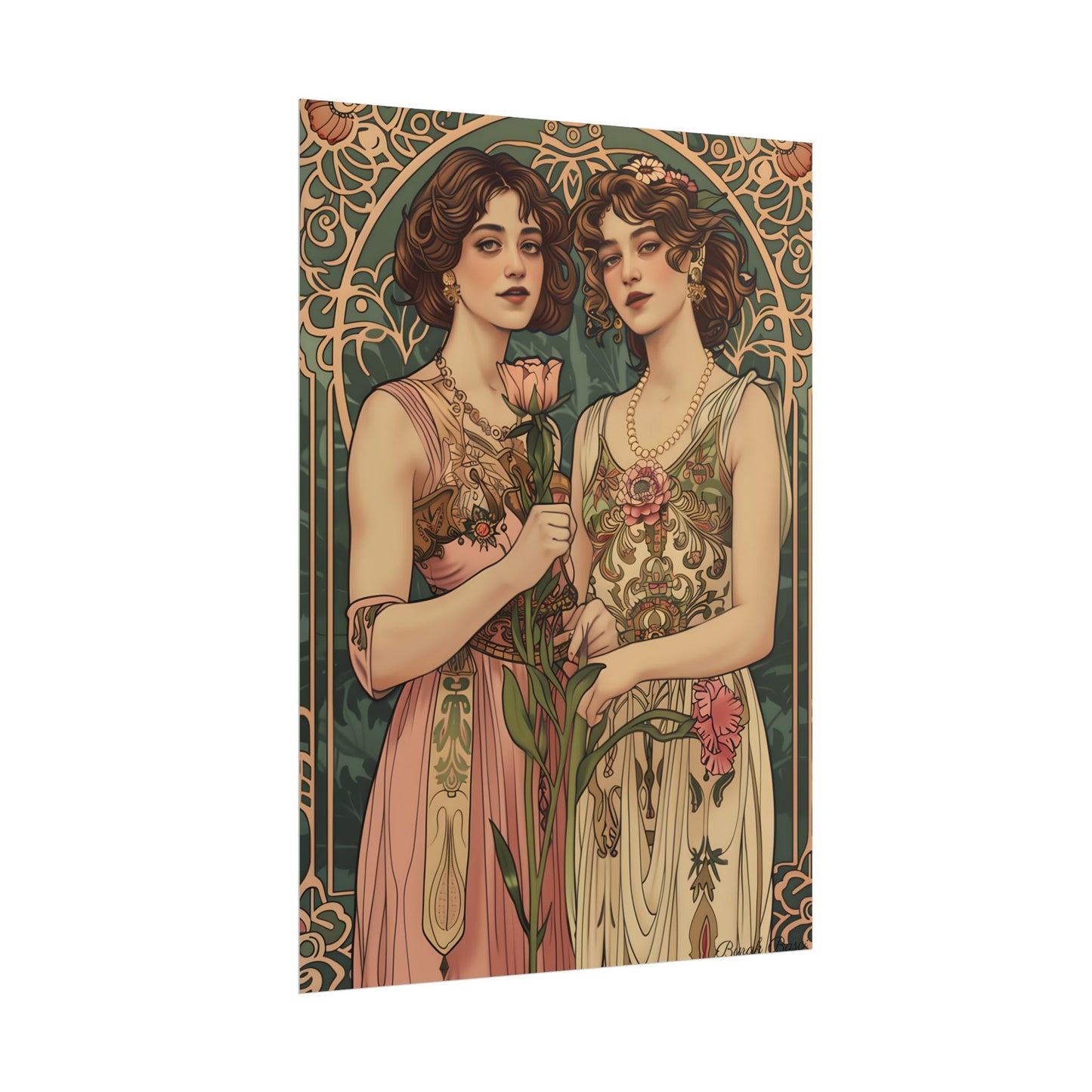 Women in Harmony: Primrose Bloom Artwork - Poster