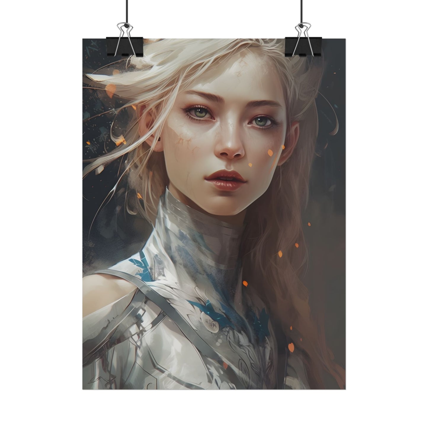 Astonishing Blonde Portrait: Capturing Intensity in Art - Poster