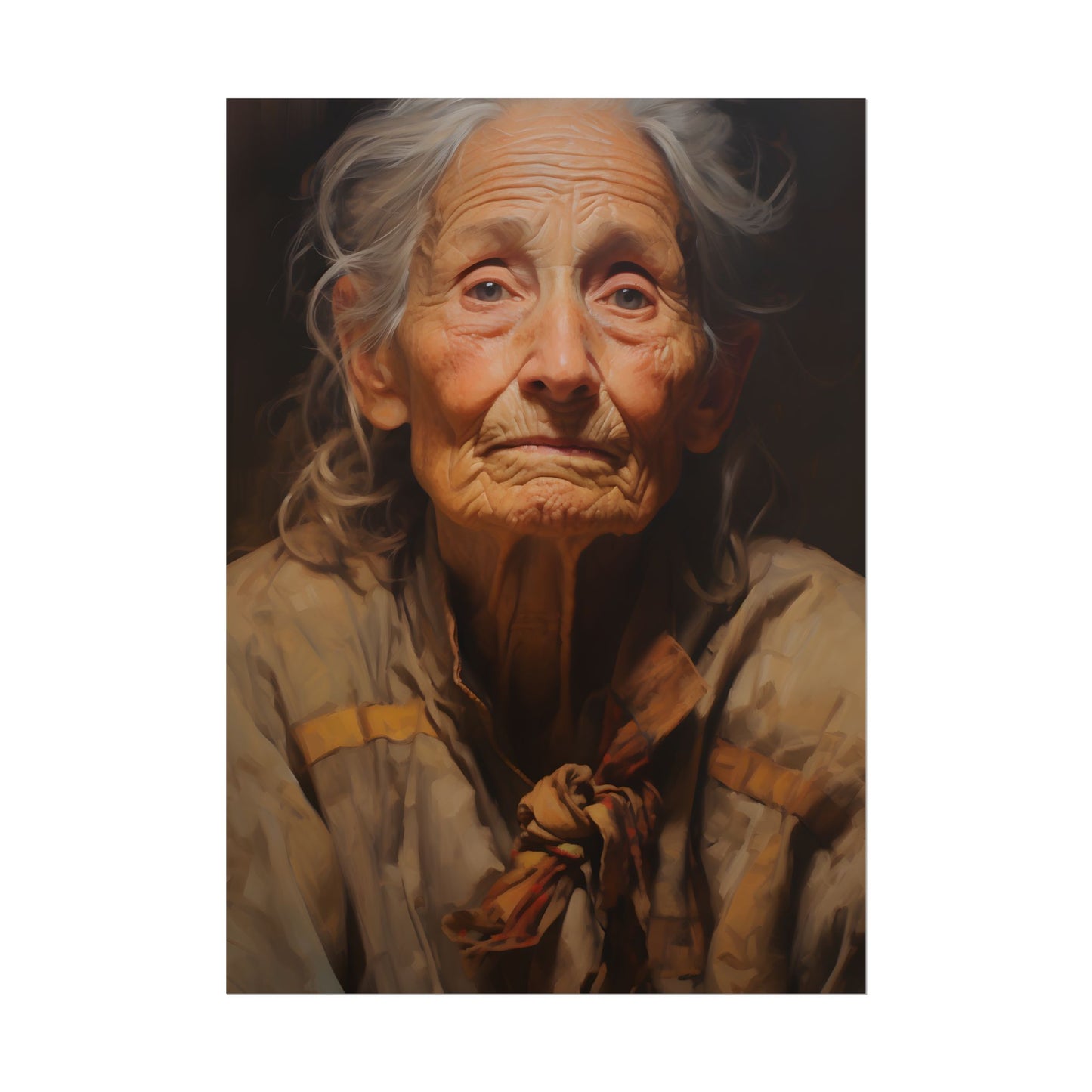 Wisdom of Age: Portrait of an Elderly Person - Poster