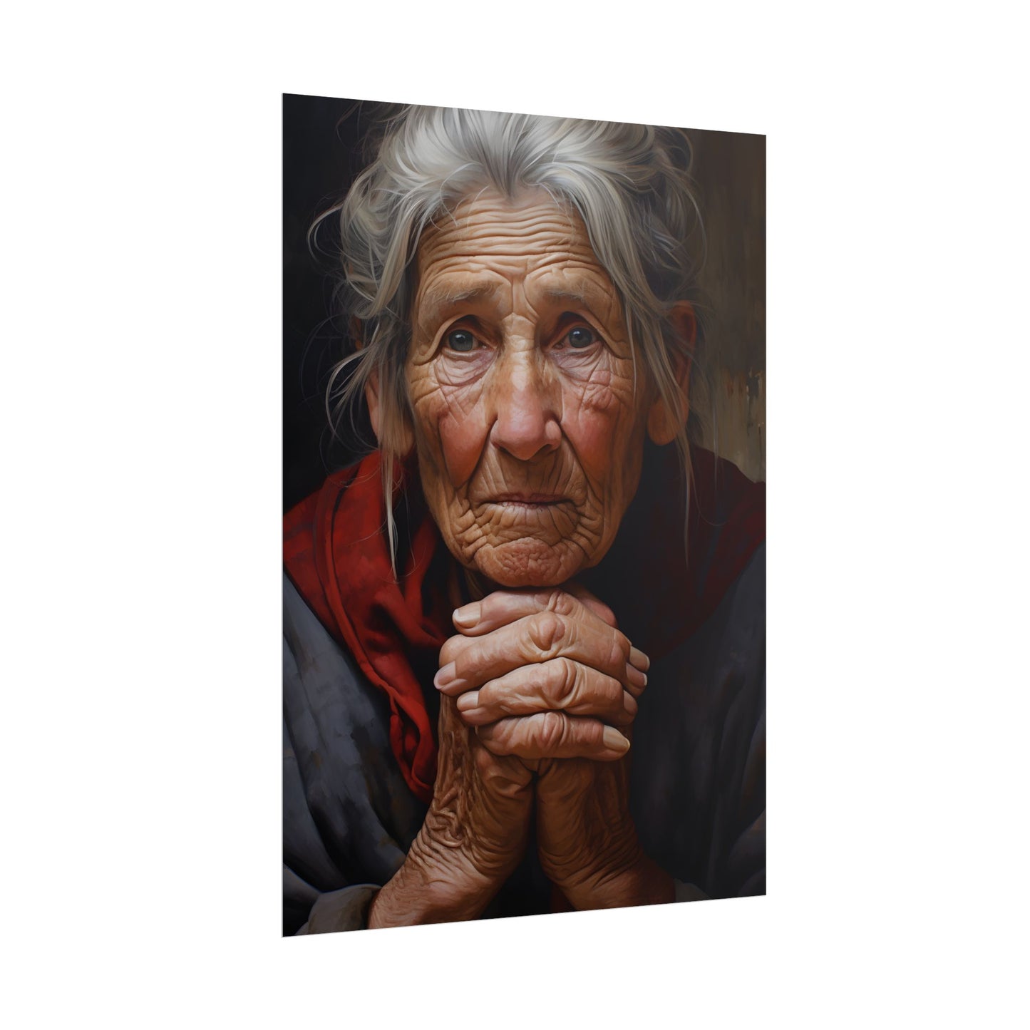 Wisdom in Age: Elderly Portrait Art - Poster
