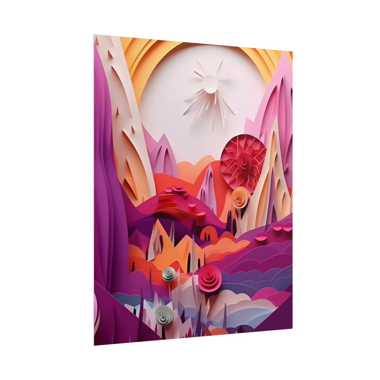 Vibrant Desert Oasis: Portrait Landscape Art Print - Poster