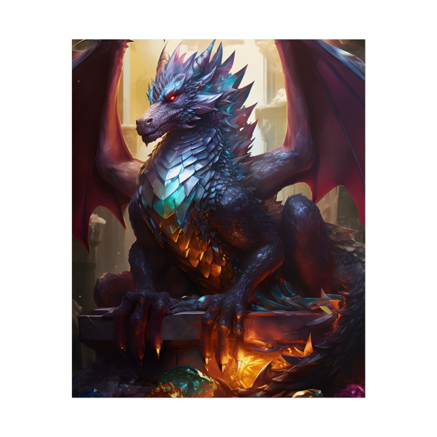 Ancient Dragon's Majestic Lair: Fantasy Guardians of Old - Poster