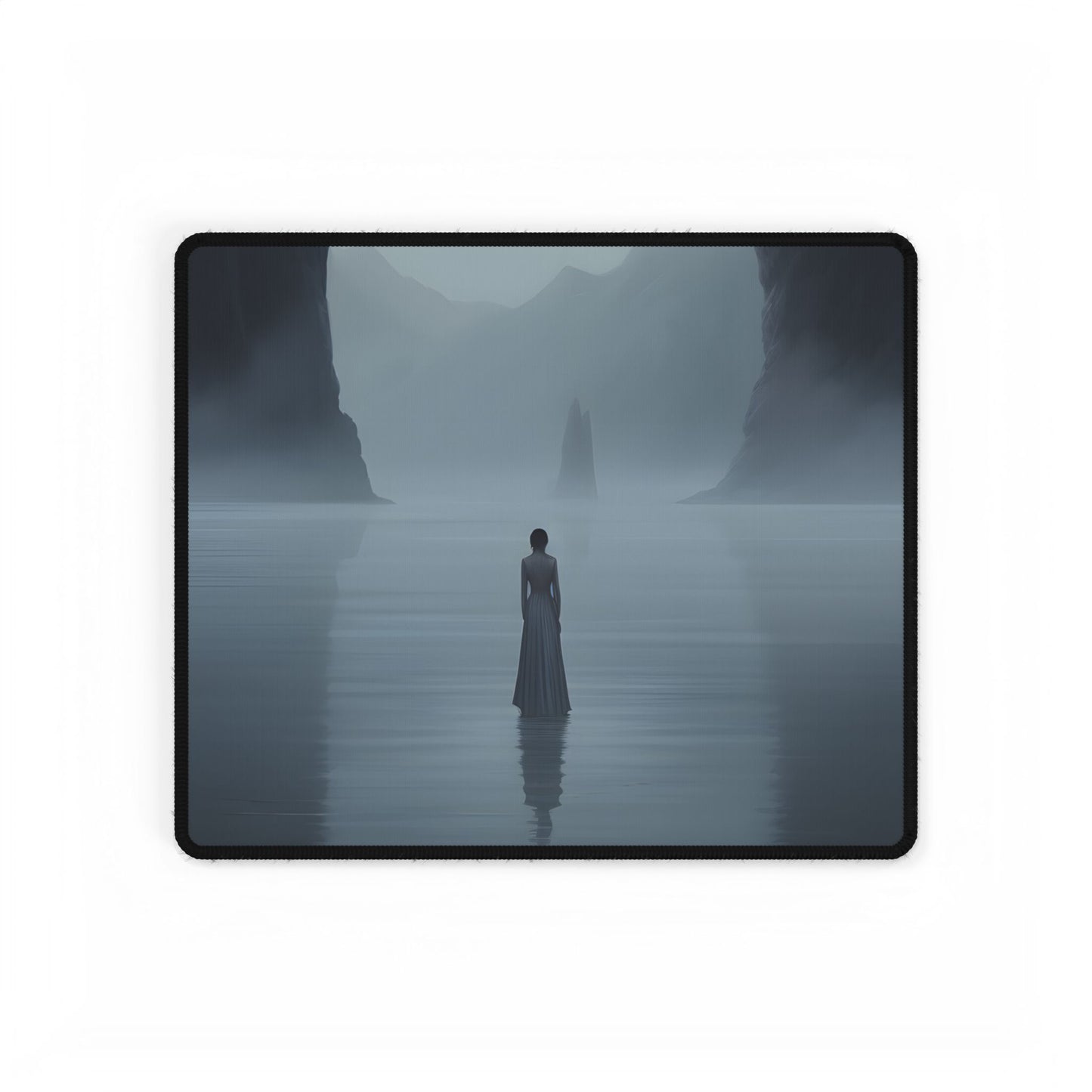 Soft Focus Portrait: Gentle Moment in Quiet Space - Desk Mat