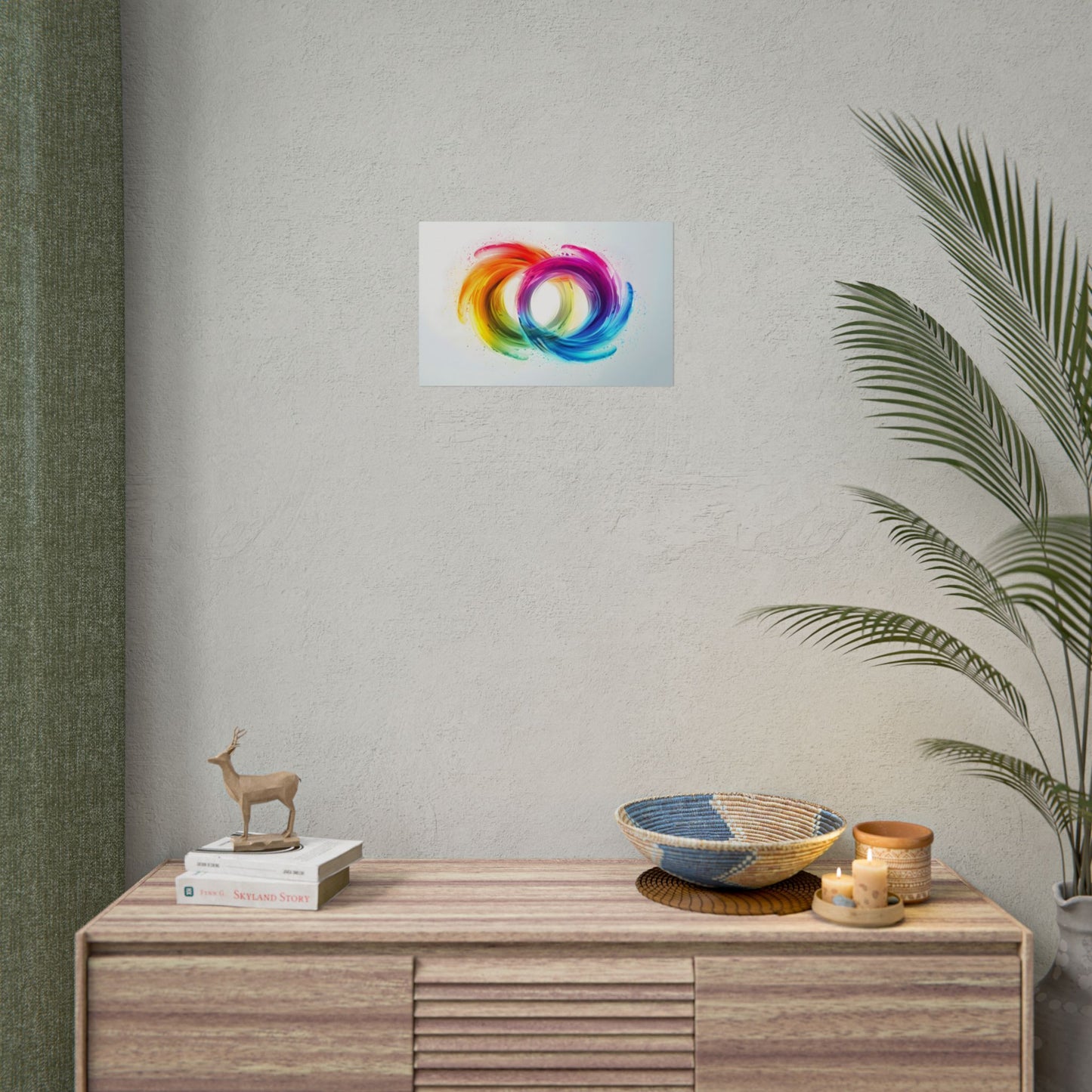 Swirling Colors: Gradient Artwork with Red, Blue, and Yellow Circles - Poster