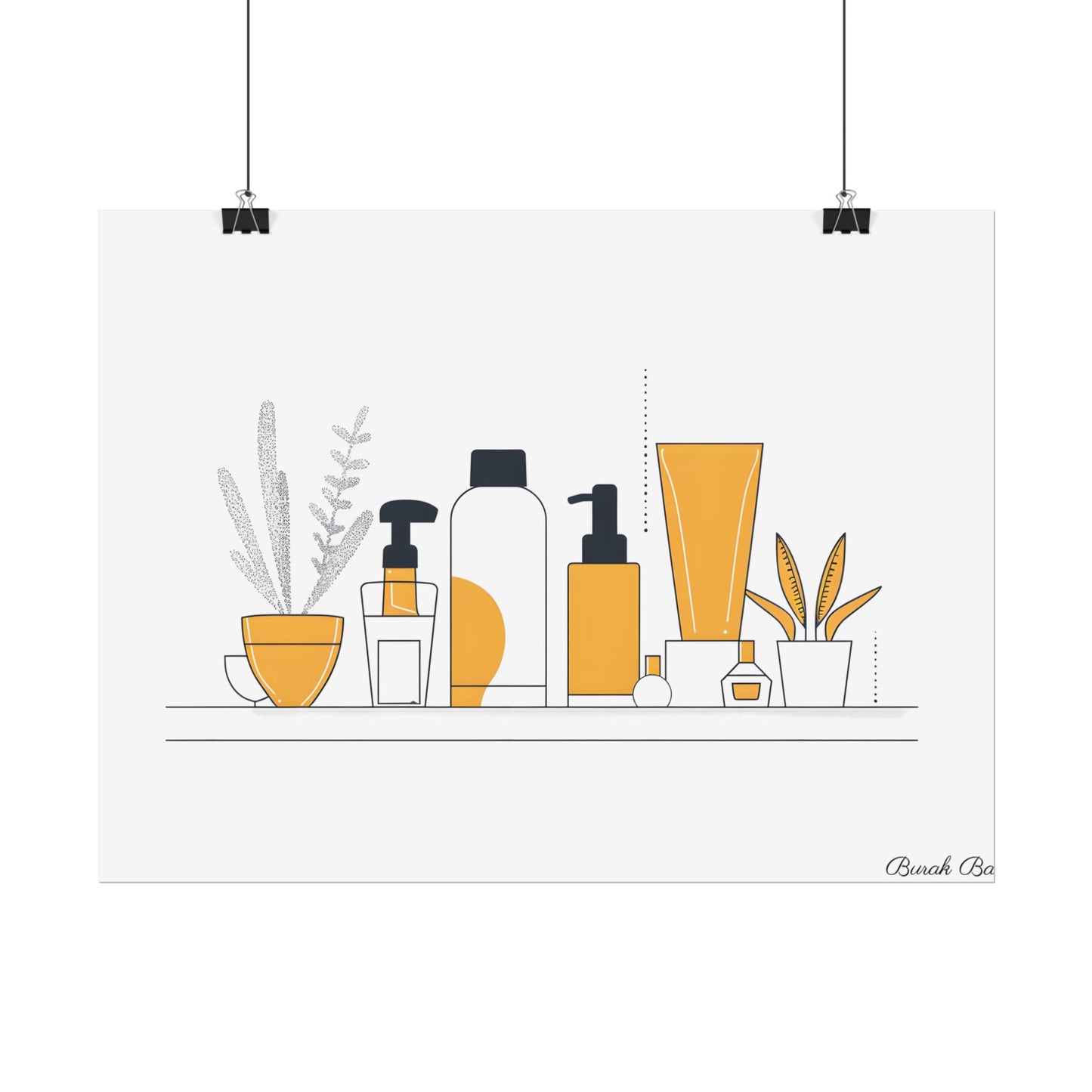 Minimalist Product Design: Bold Gray Illustration Artwork - Poster