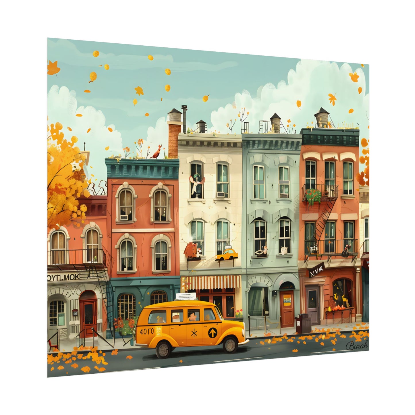 Whimsical Yellow Dream: A Captivating Illustration - Poster
