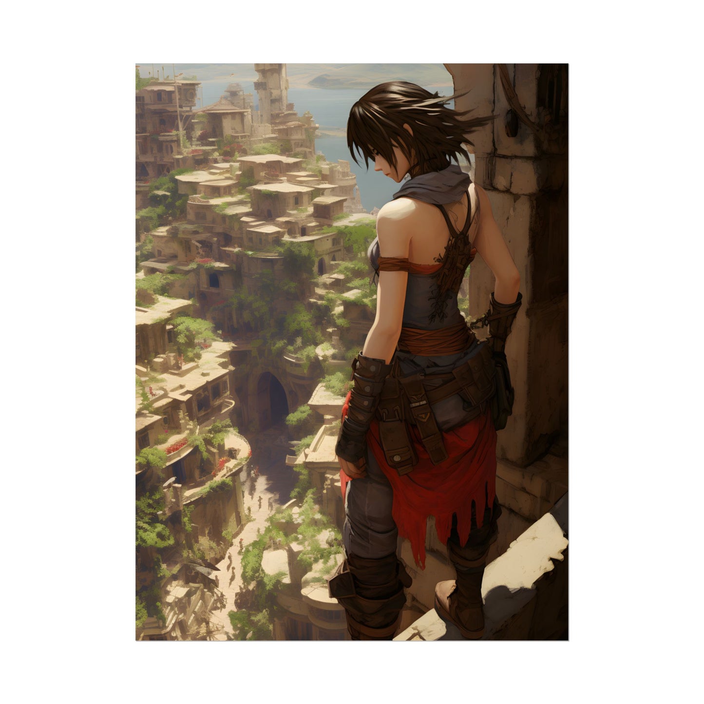 Vibrant Cityscape from Above: Dynamic Bird's Eye View - Poster