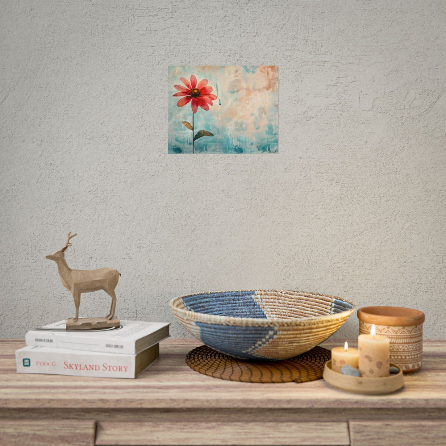Blooming Growth: Whimsical Floral Art - Poster
