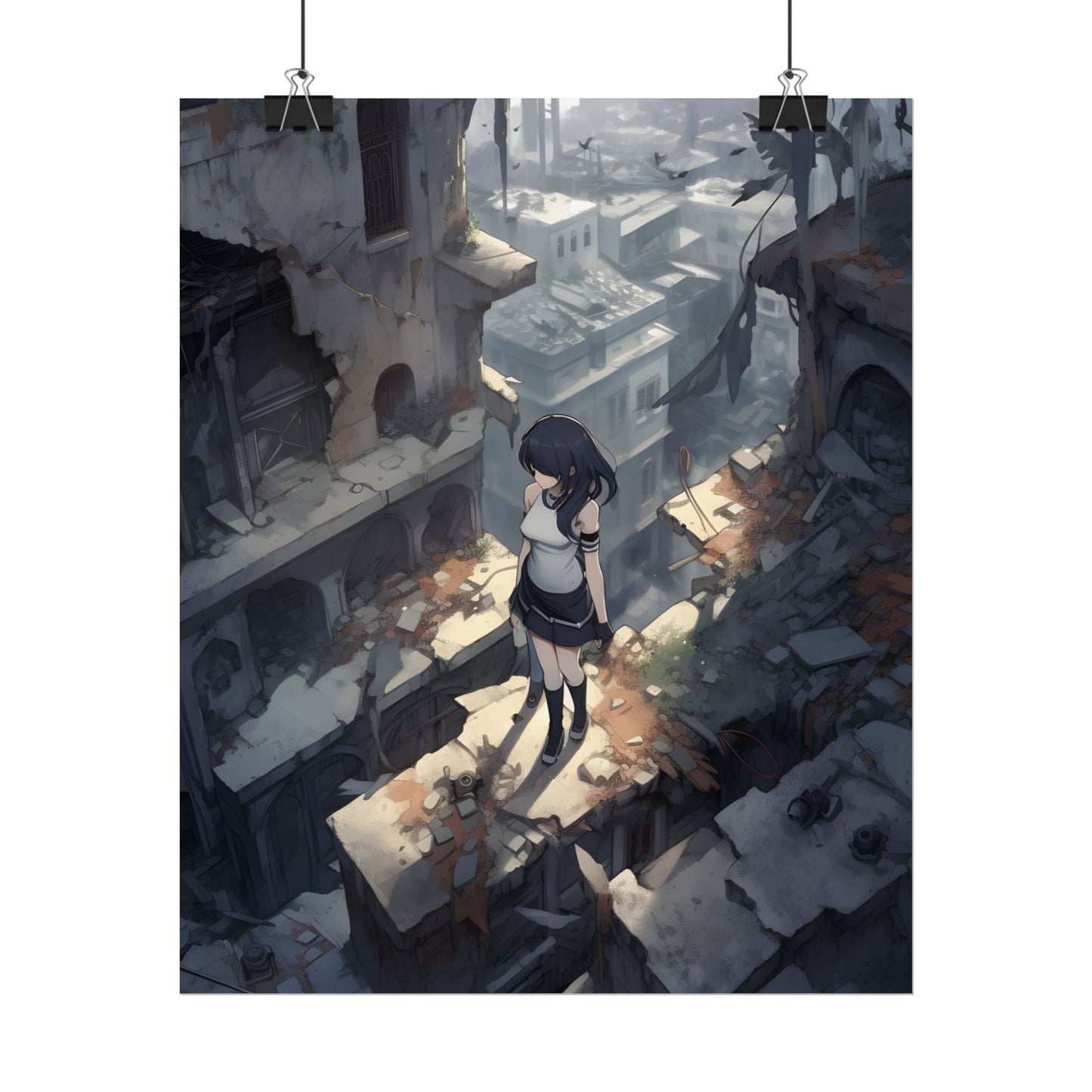 Anime Bird in Flight: Delicate Details in Mid-Air - Poster
