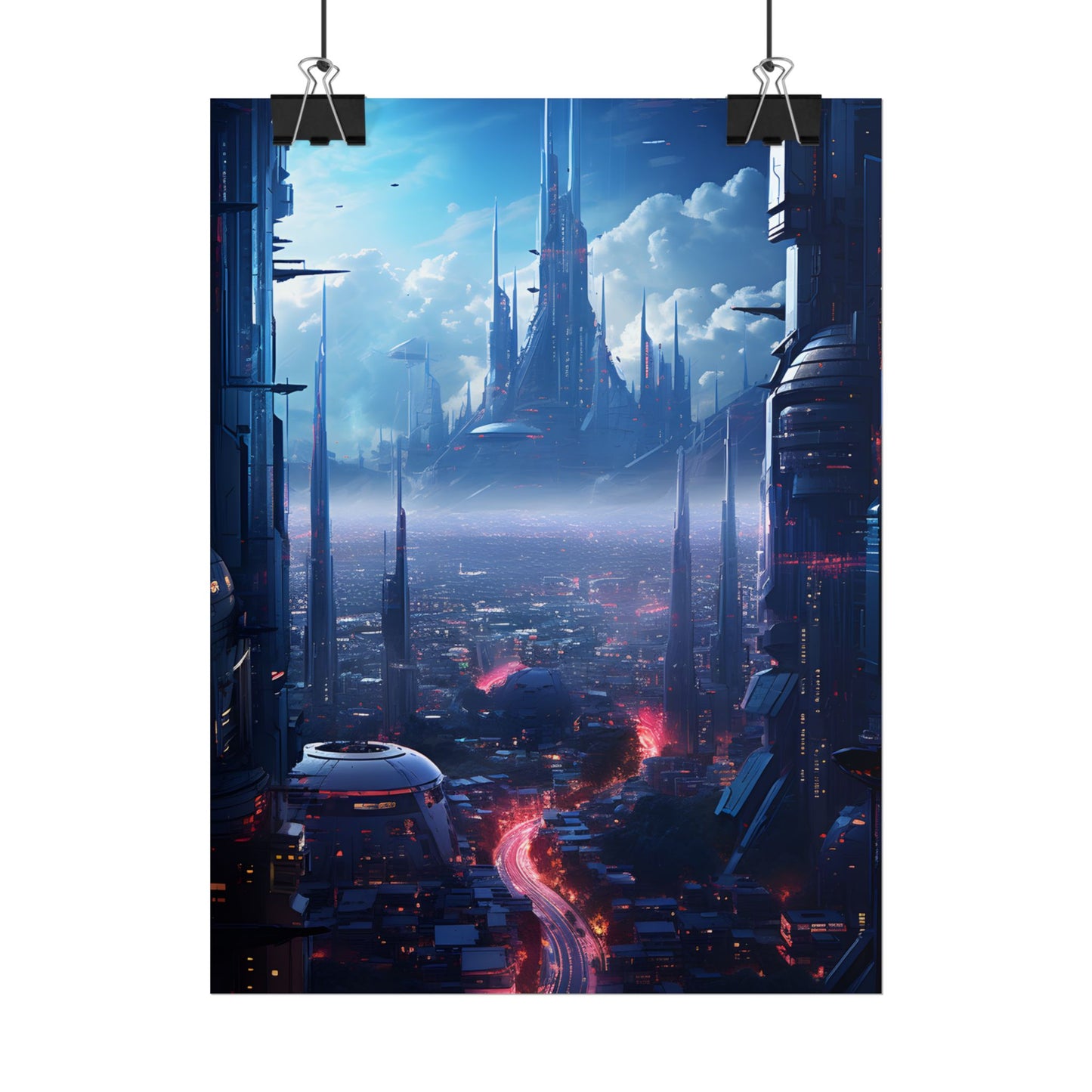 Cyberpunk Dystopia: Neon Cityscape Digital Artwork - Poster