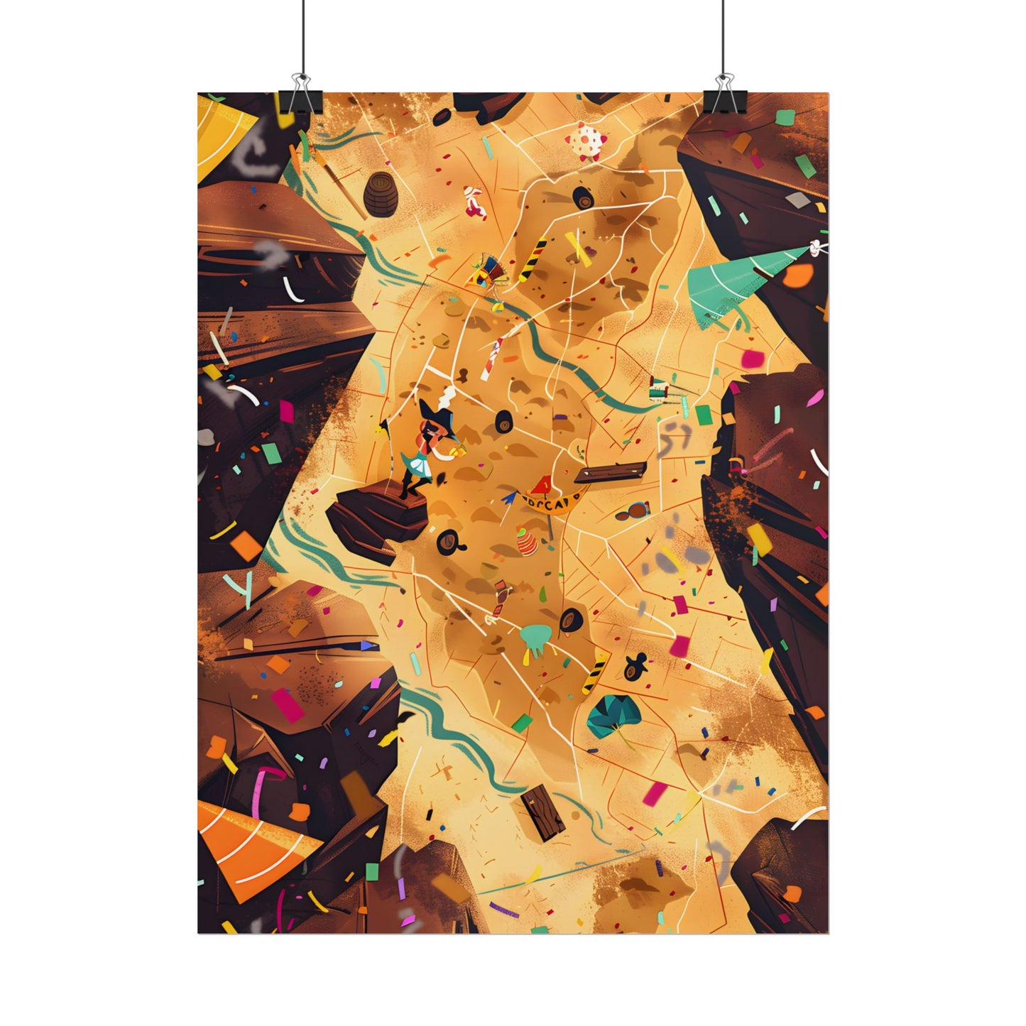 Whimsical Illustration: Classic Facial Features - Poster