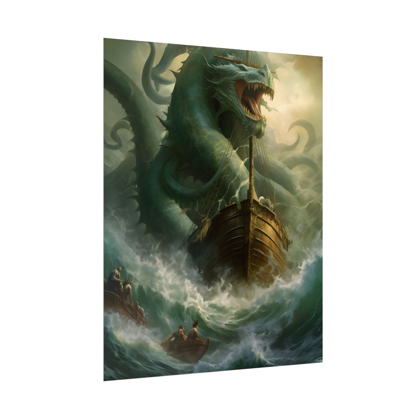 Ancient Mythical Sea Monsters: Prehistoric Marine Creature Art - Poster