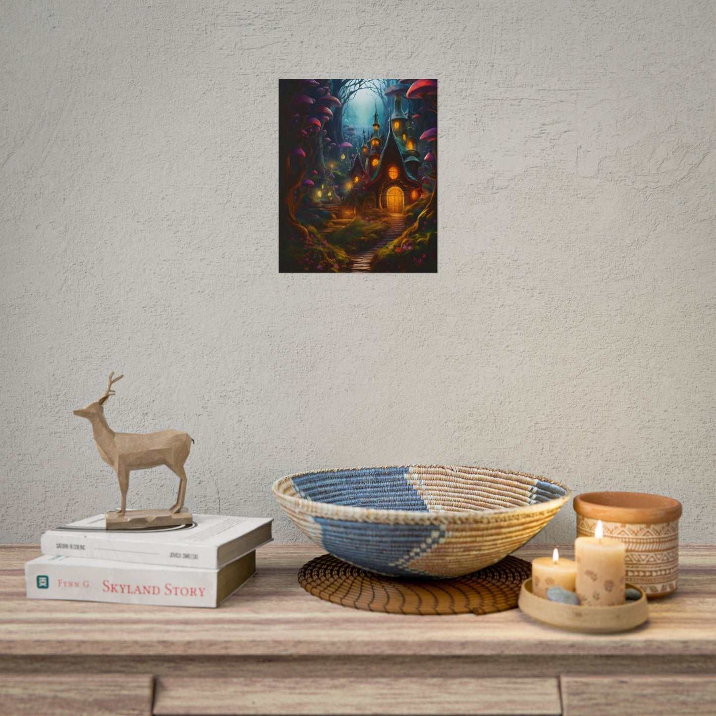 Enchanted Forest Boy: Whimsical Fairy Tale Scene - Poster