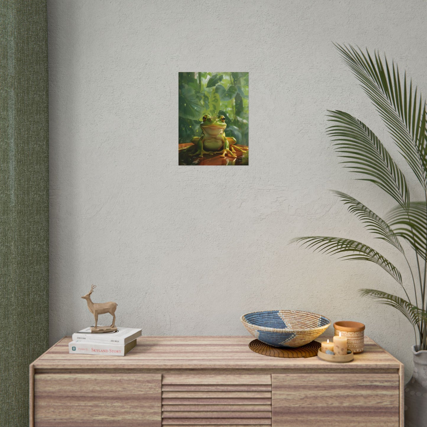Whimsical Frog Oasis: A Peaceful Lily Pad Scene - Poster