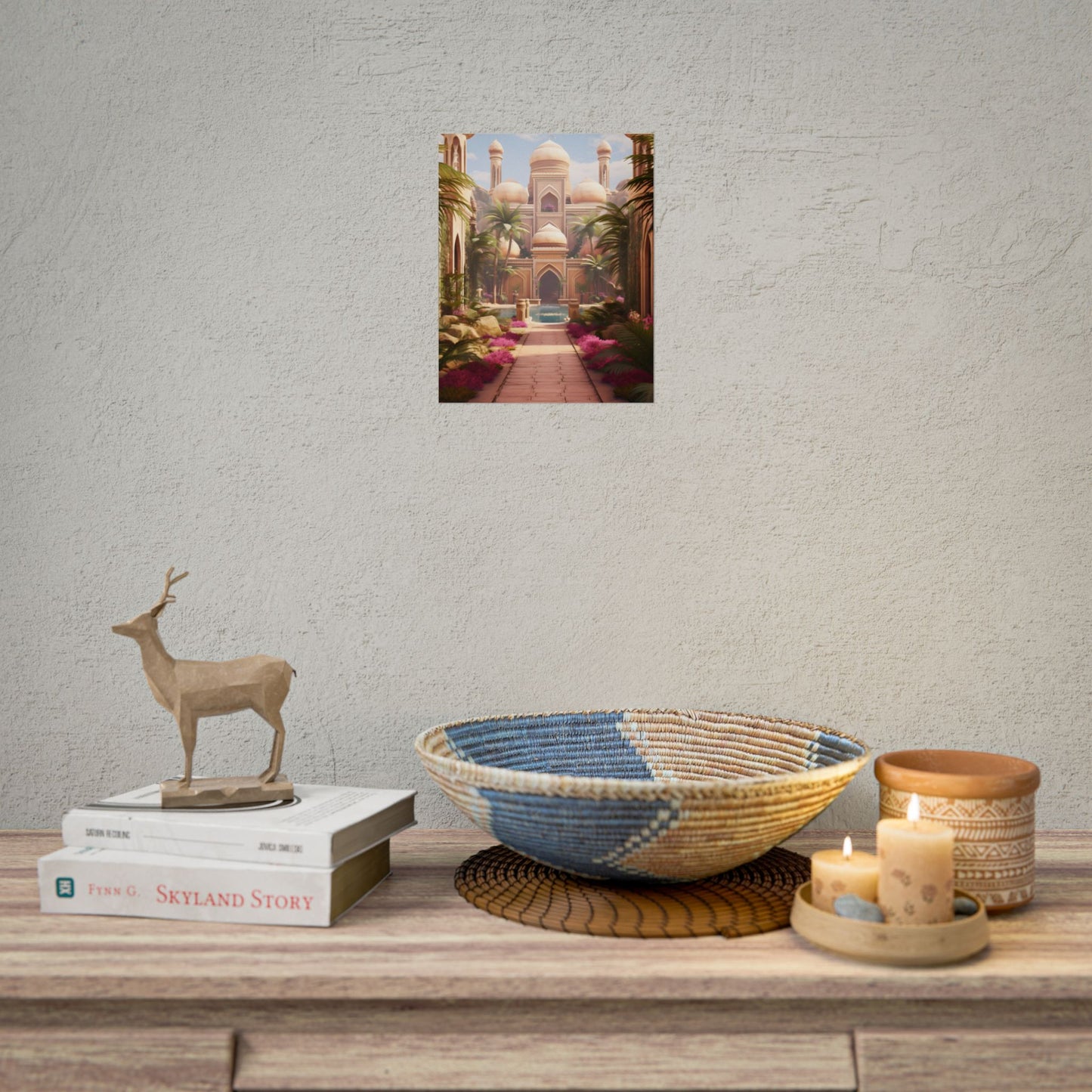 Hidden Arabian Desert Paradise: Serene Oasis Art - Poster