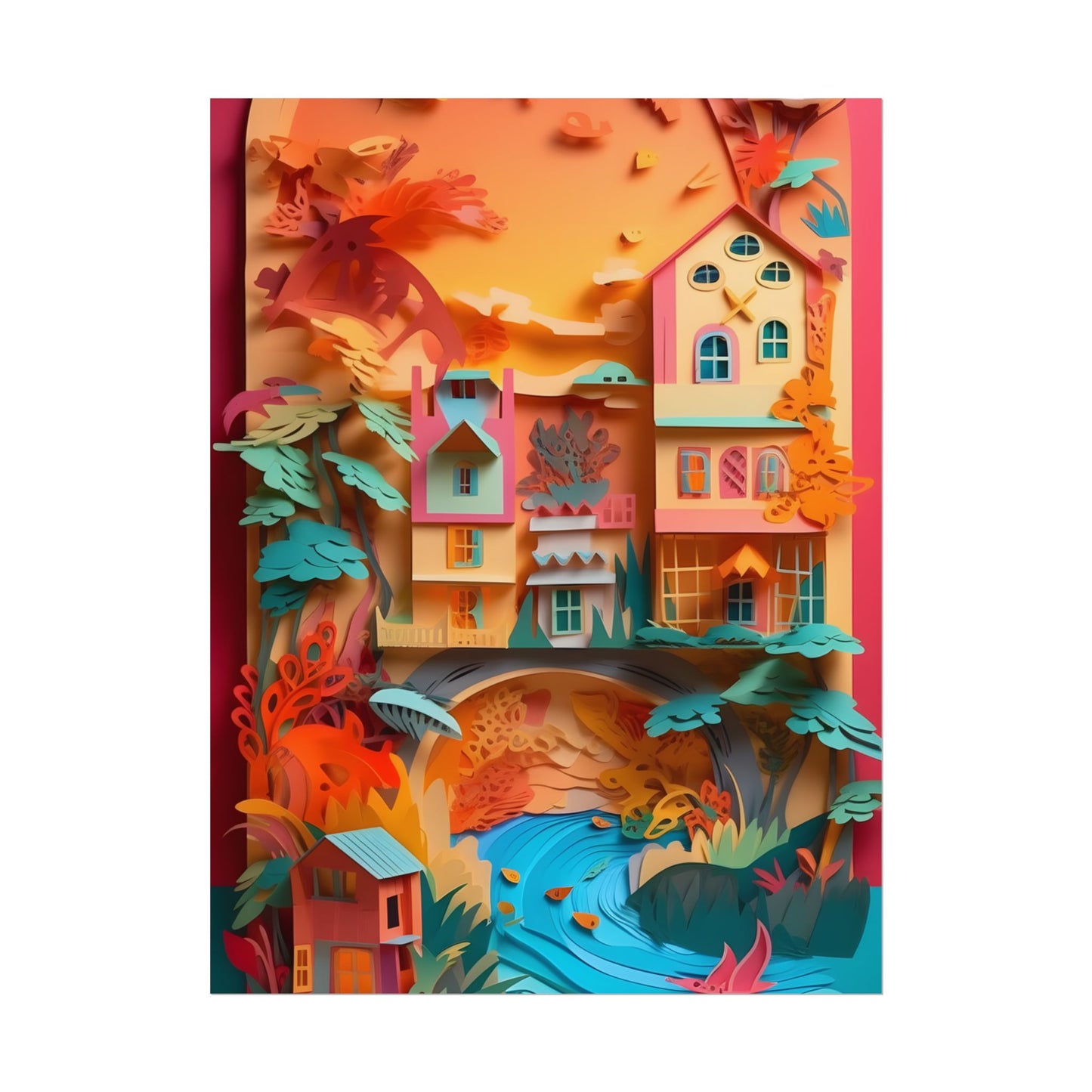 Whimsical Paper Quilling Illusion: Realistic Photograph - Poster