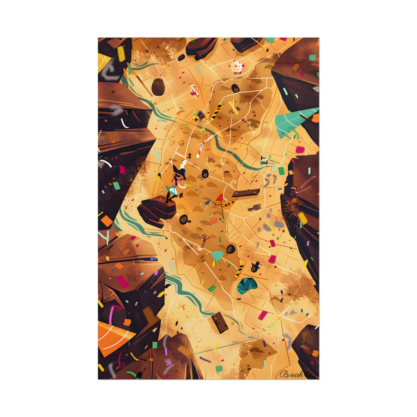 Whimsical Illustration: Classic Facial Features - Poster