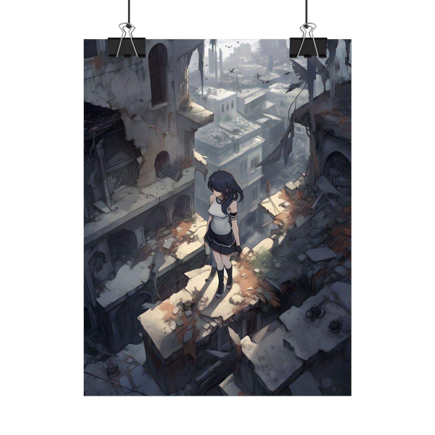 Anime Bird in Flight: Delicate Details in Mid-Air - Poster