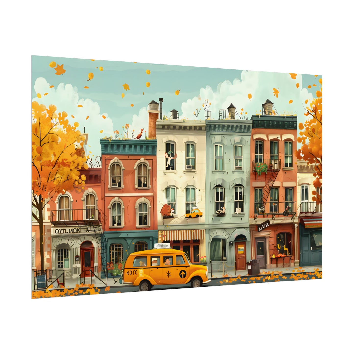 Whimsical Yellow Dream: A Captivating Illustration - Poster