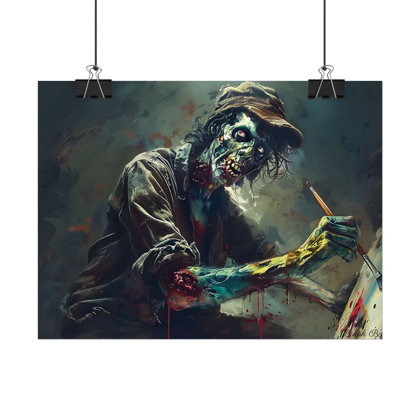 Zombie Horror Original Art: Original Artwork - Poster