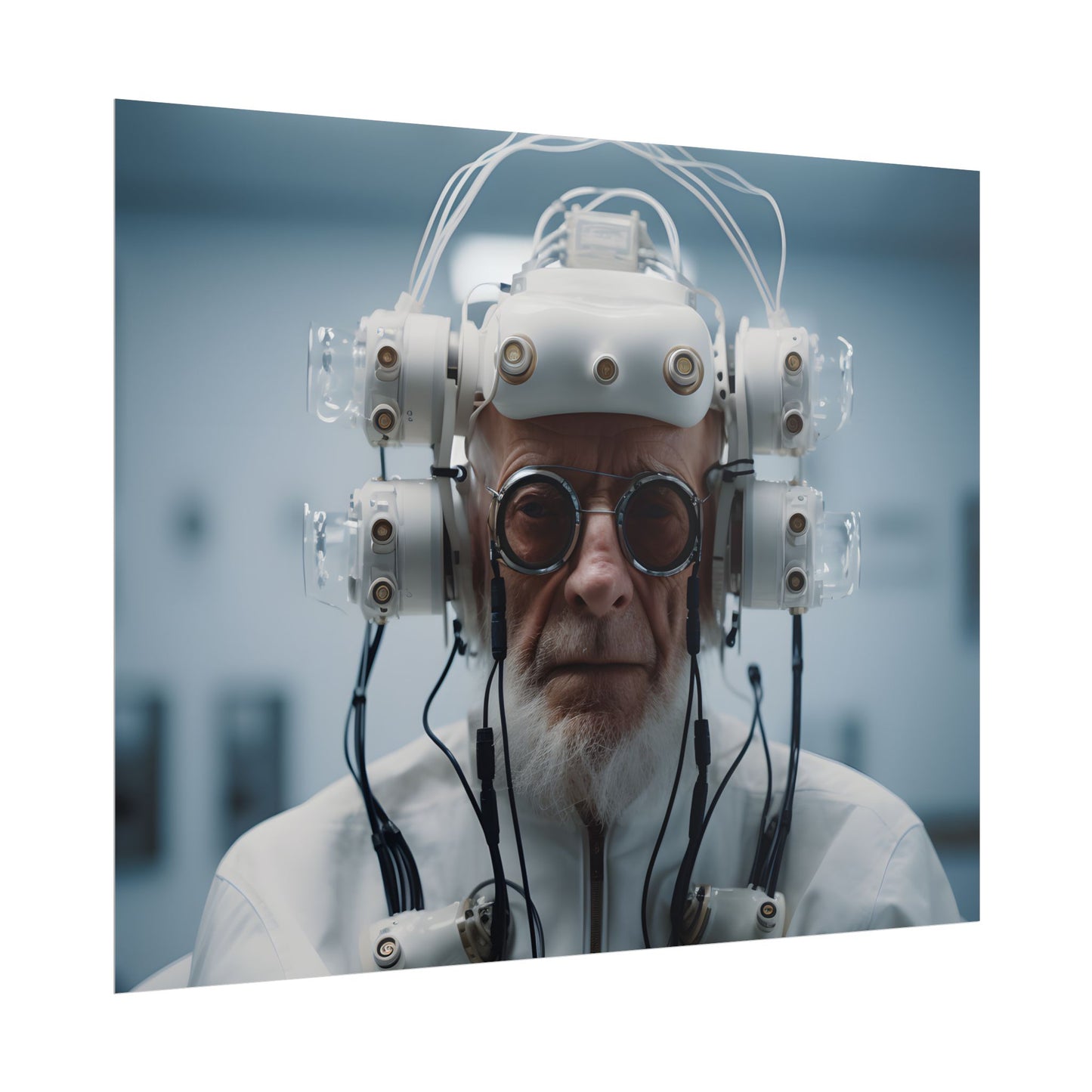 Futuristic Wisdom: A Senior's Tech Connection - Poster