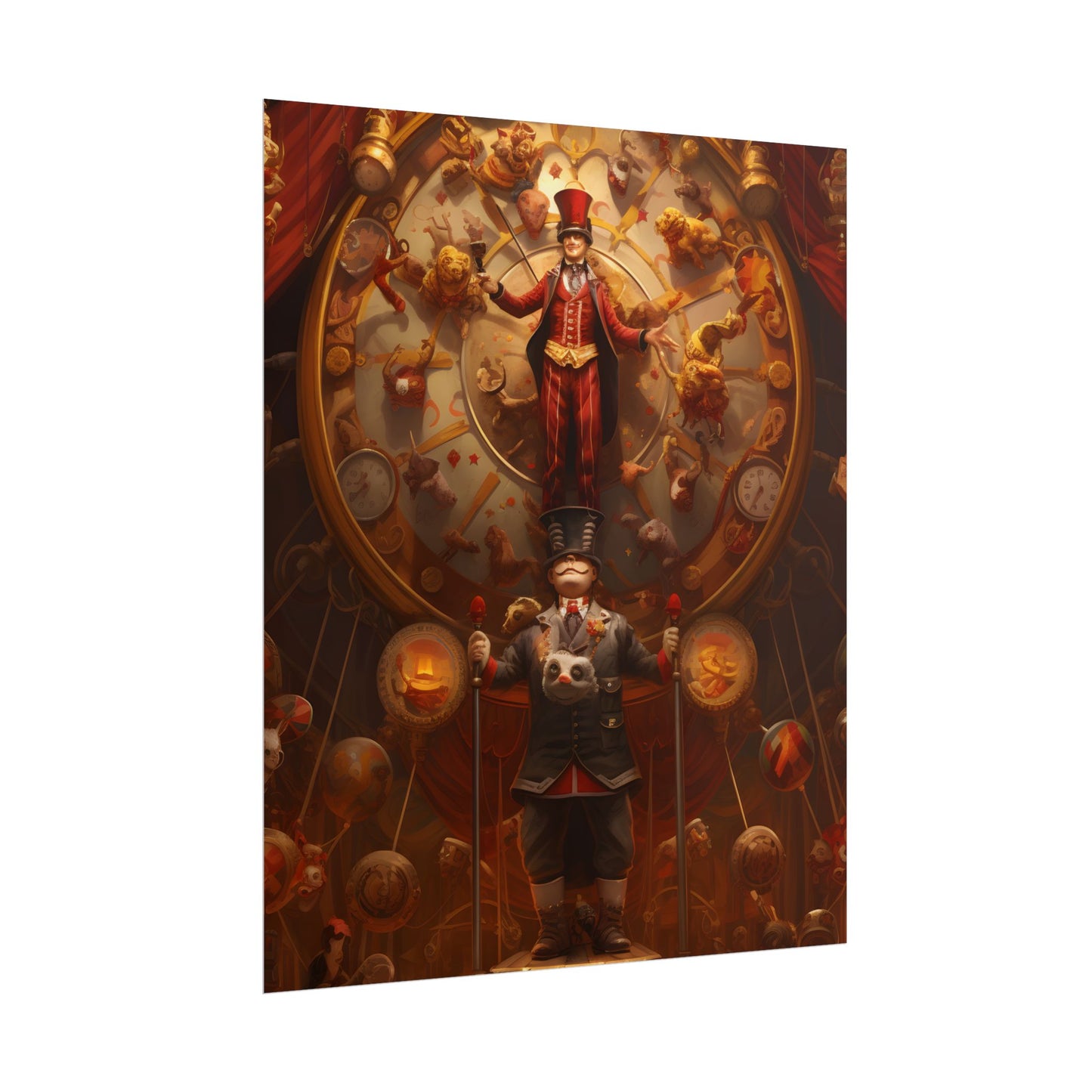 Whimsical Clockwork Circus: Magical Mechanical Art - Poster