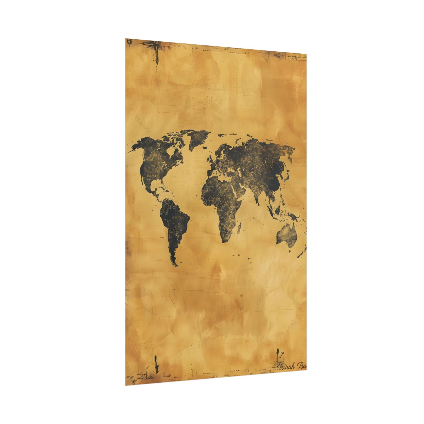 Vintage World Map: Decorative Art Piece - Poster