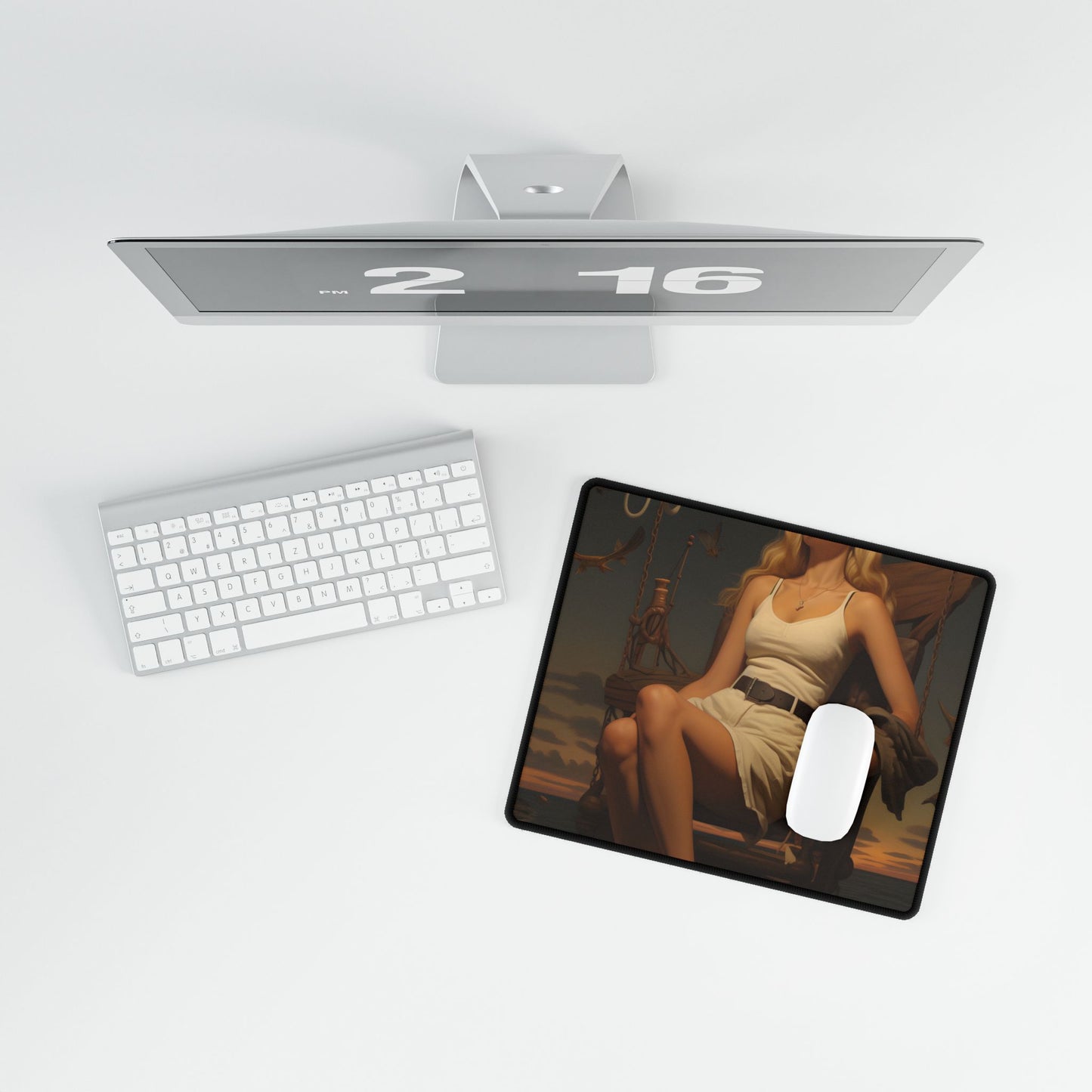 A Gentle Grip: Close-Up Photography Art - Desk Mat