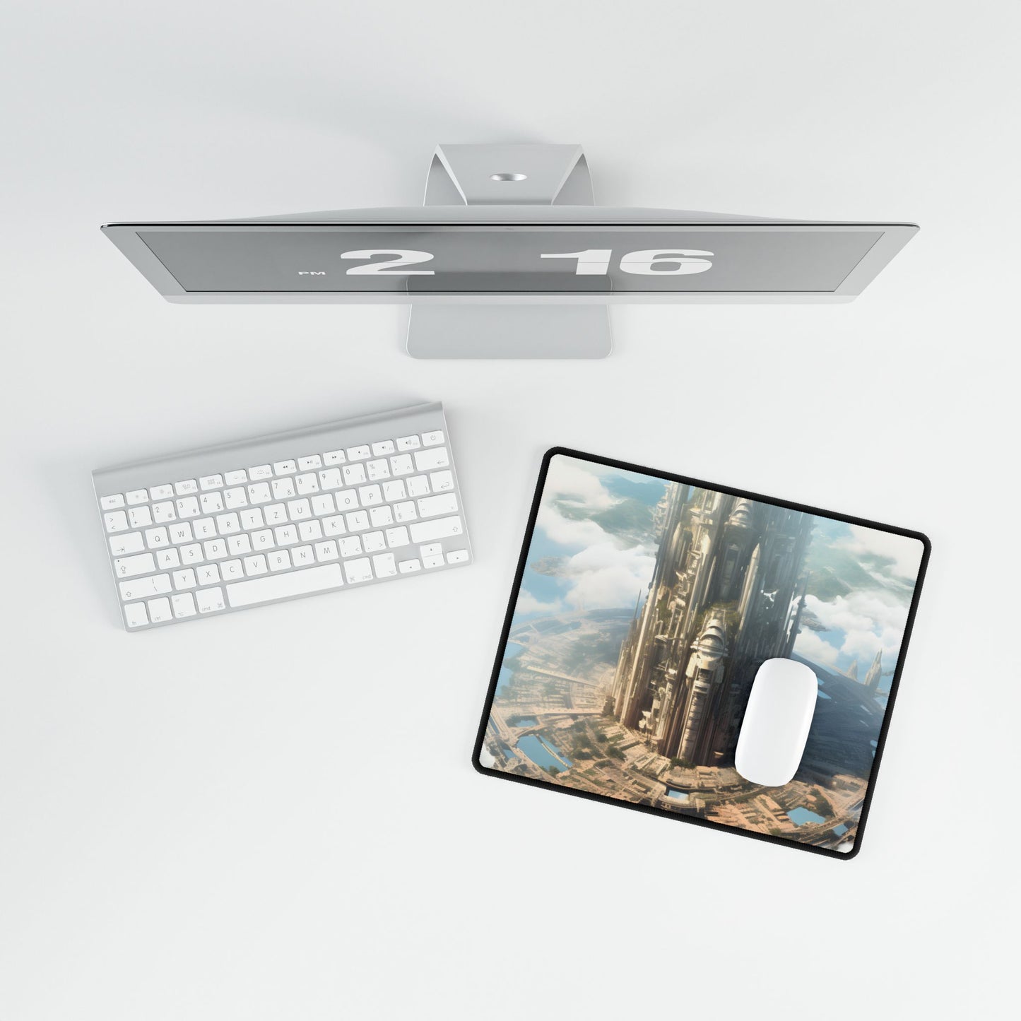 Breathtaking Floating City: Elevated Architecture - Desk Mat