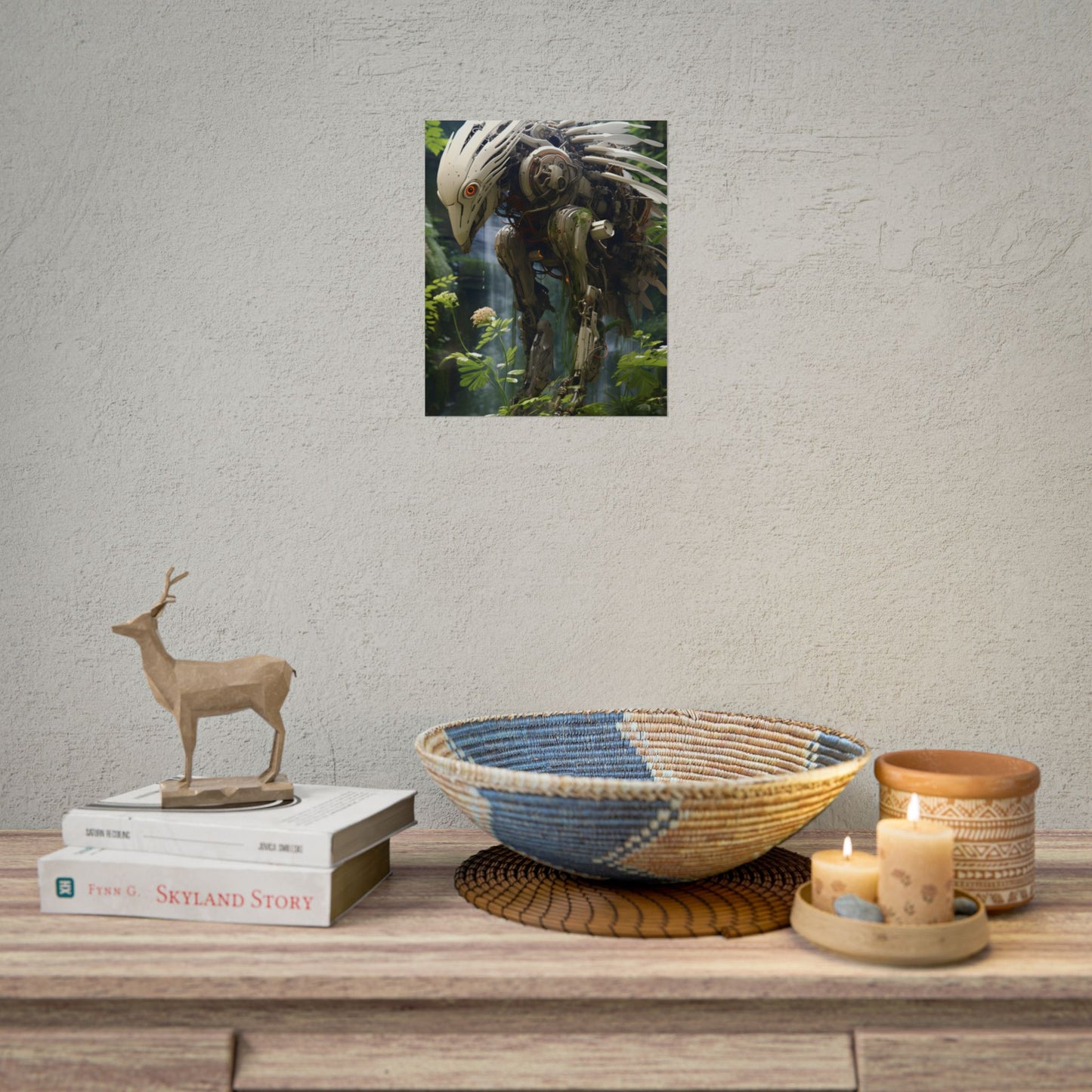 Modern Robotic Wildlife Sanctuary: Modern Digital Art - Poster