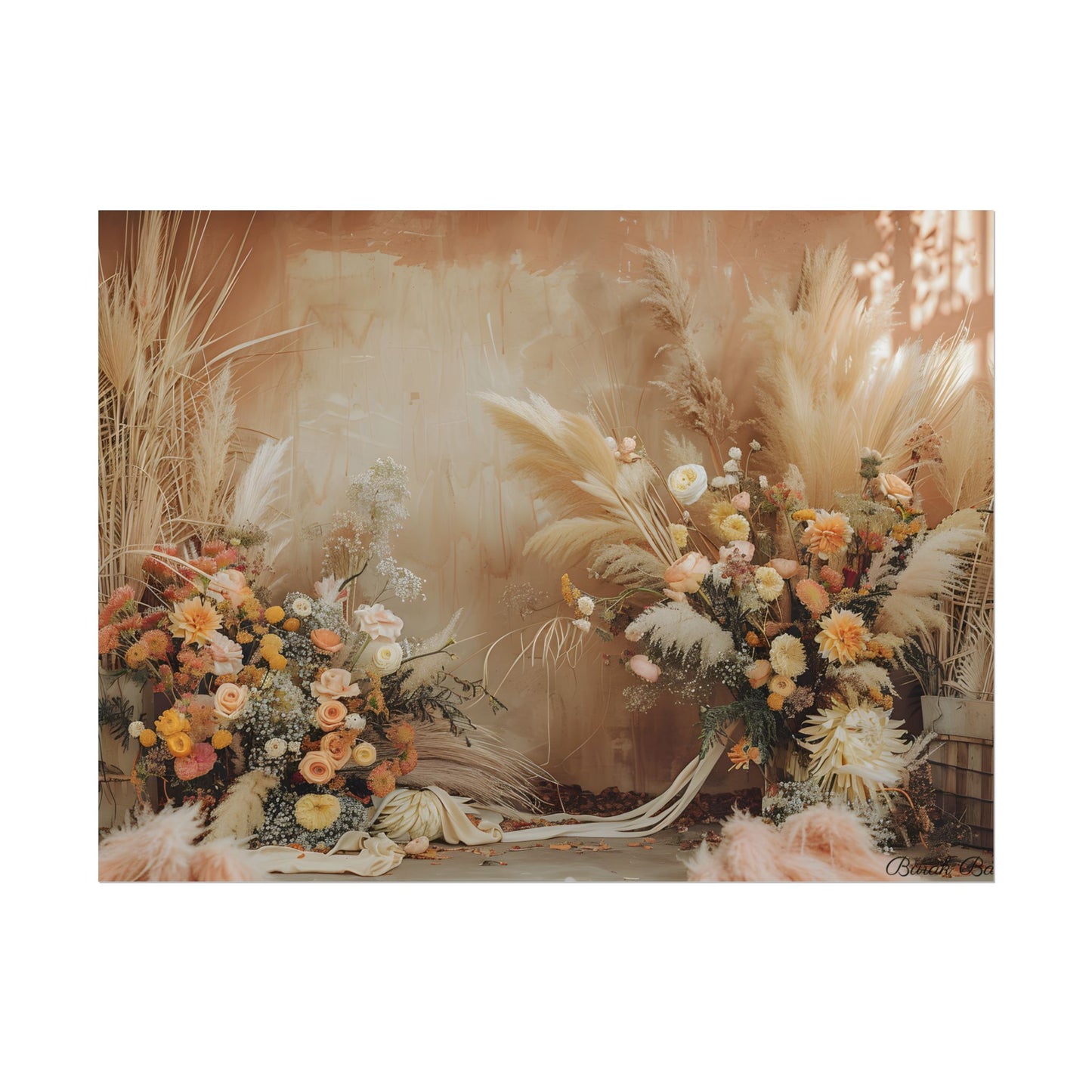 Whimsical Floral Pampas Find: Explore Calming Artwork - Poster