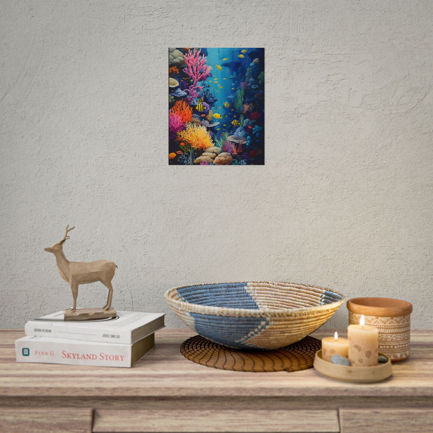 Vibrant Coral Reef Sanctuary: Underwater Artwork - Poster