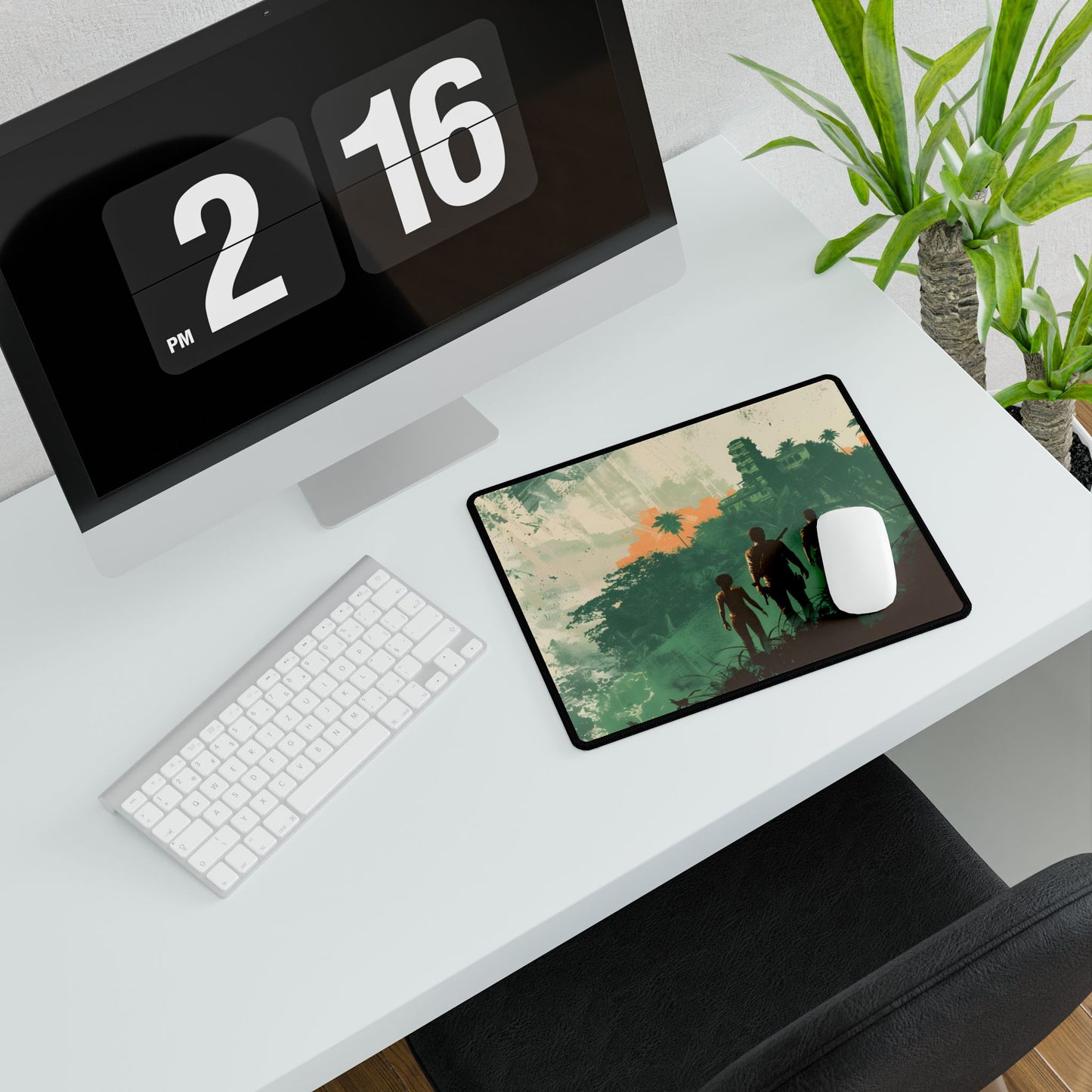 Simple Duo: Minimalist Character Illustration - Desk Mat