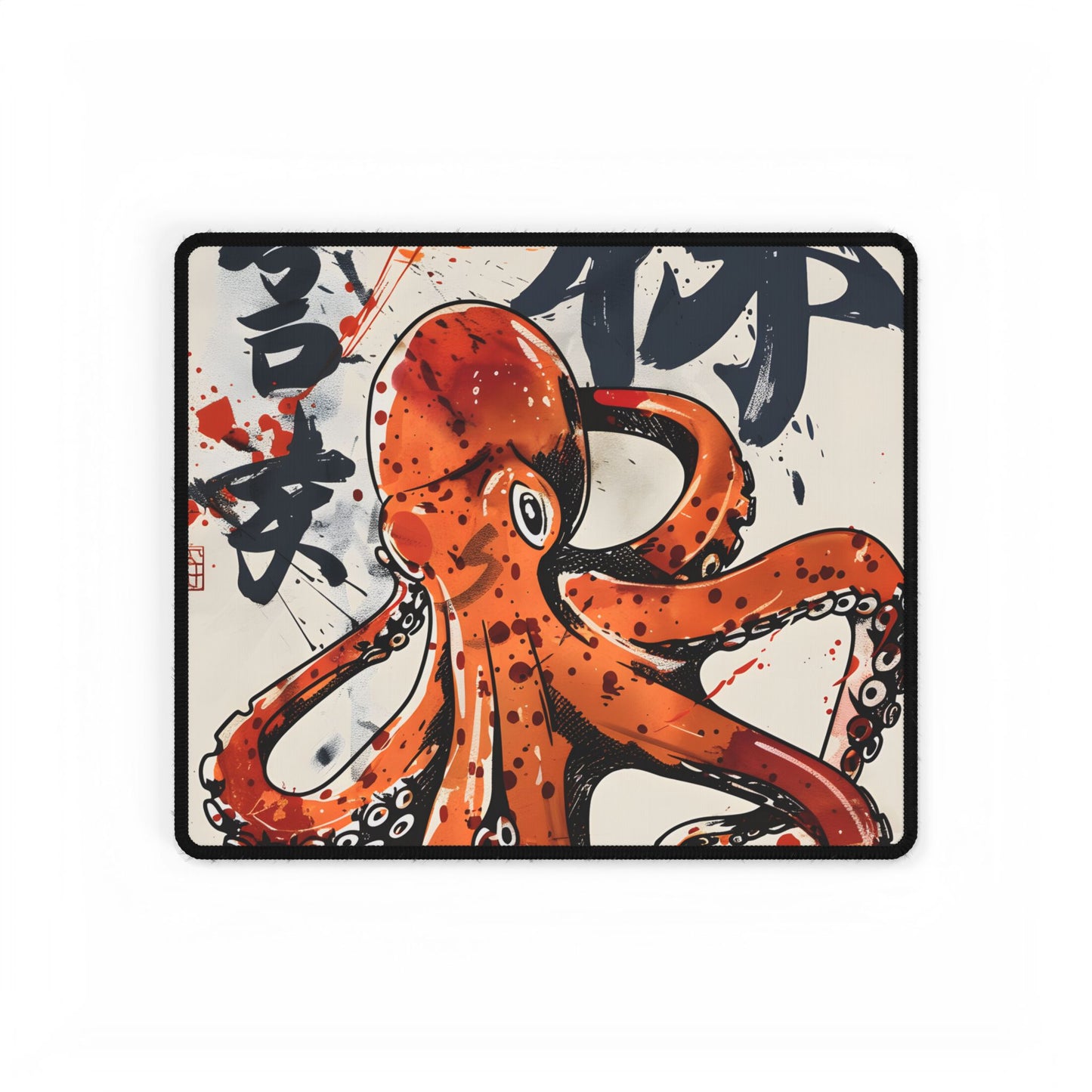 Traditional Japanese Octopus Art: Ukiyo-e Style Mural - Desk Mat