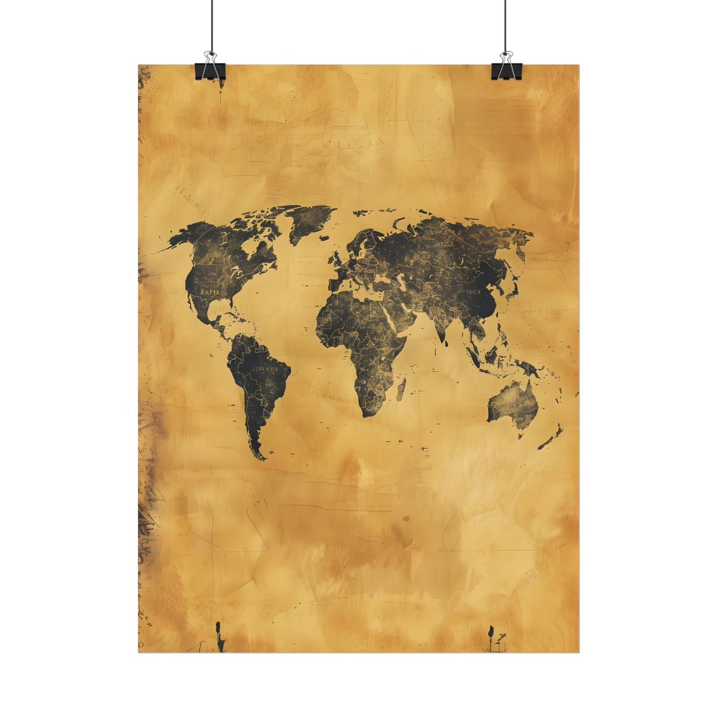 Vintage World Map: Decorative Art Piece - Poster