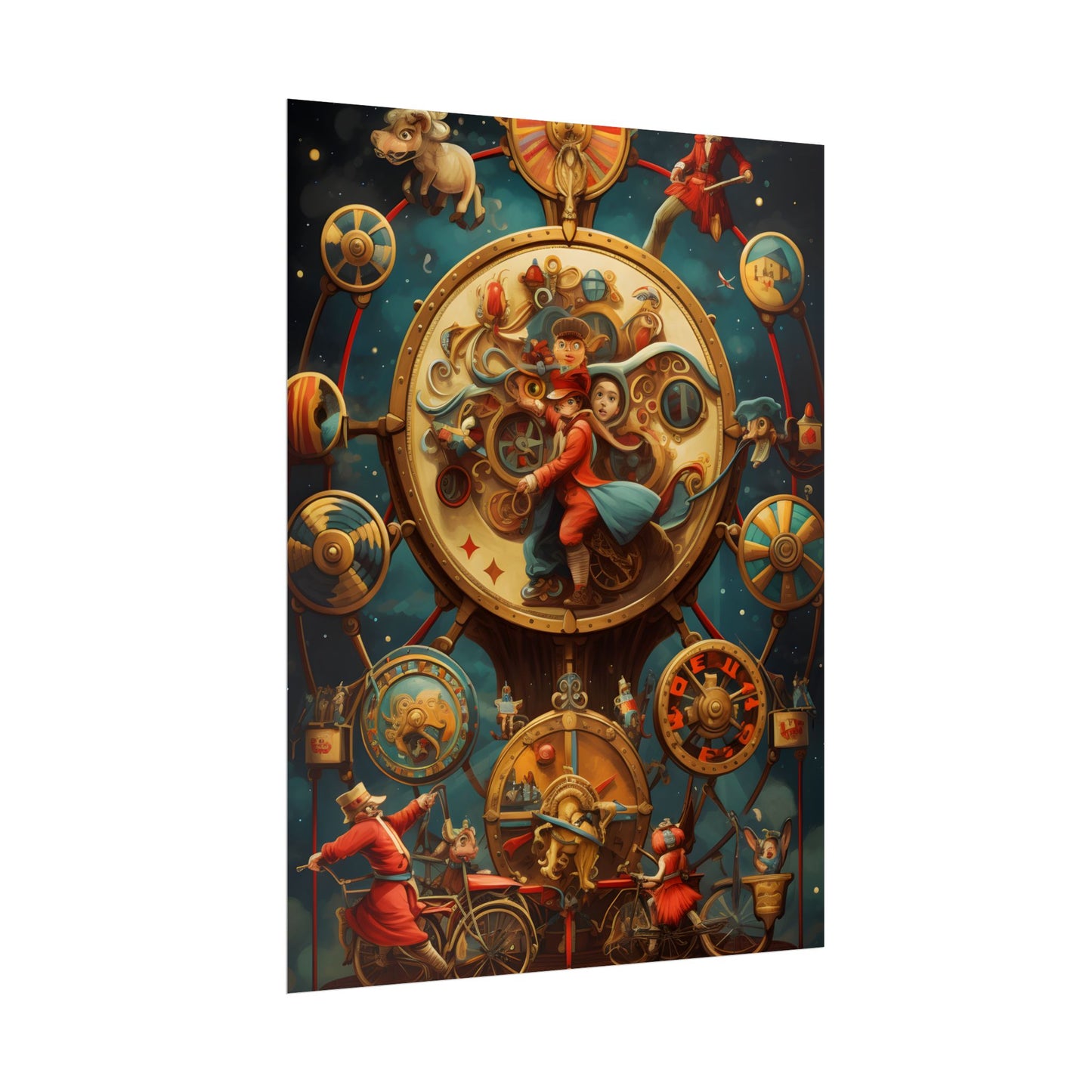 Whimsical Clockwork Circus: Fantastical Mechanical Art - Poster