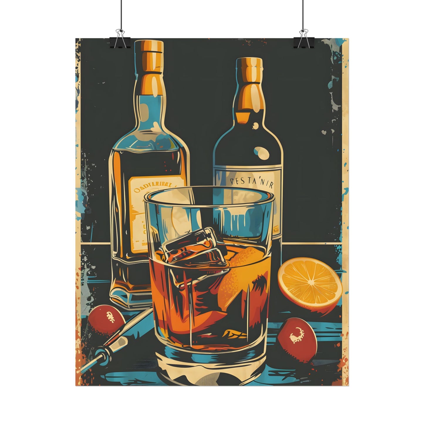 Vintage Cocktail Hour: Old-Fashioned Glass Artwork - Poster