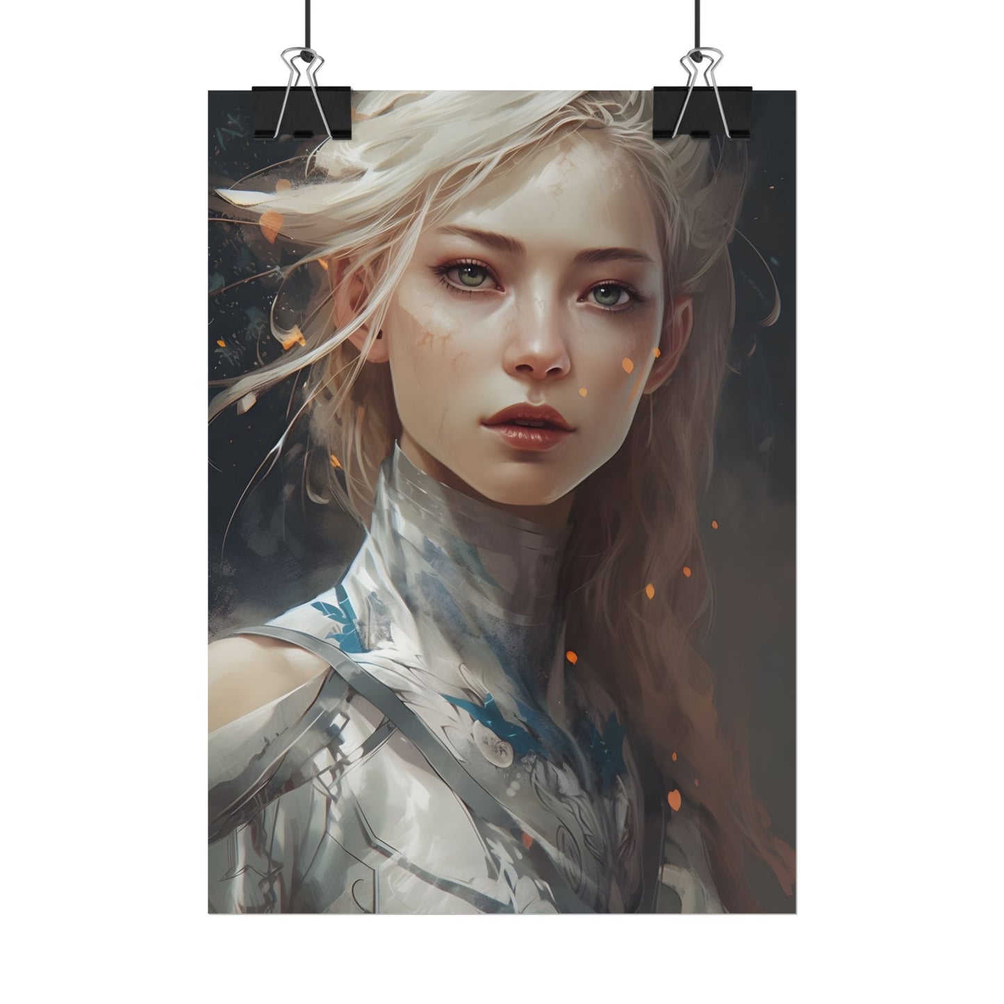 Astonishing Blonde Portrait: Capturing Intensity in Art - Poster