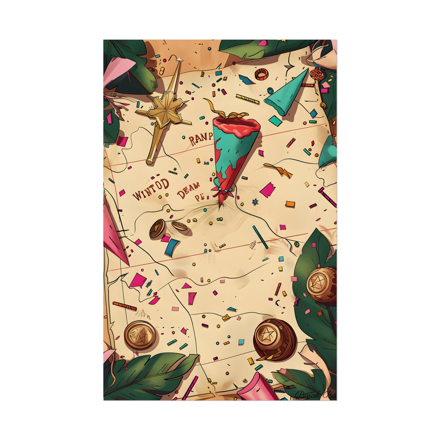 Whimsical Portrait with a Large Nose - Poster