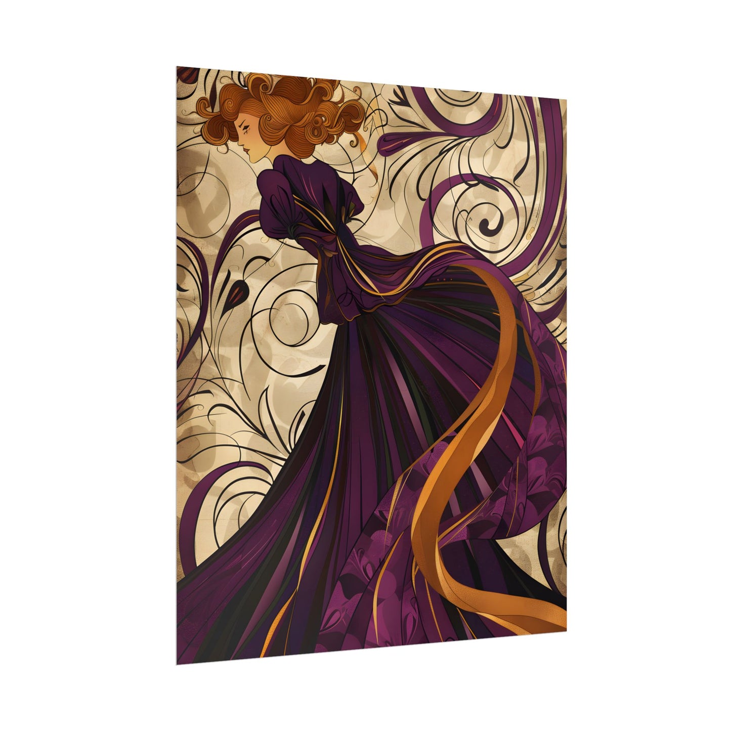 Art Nouveau Masterpiece: Elegant Geometric Design - Poster