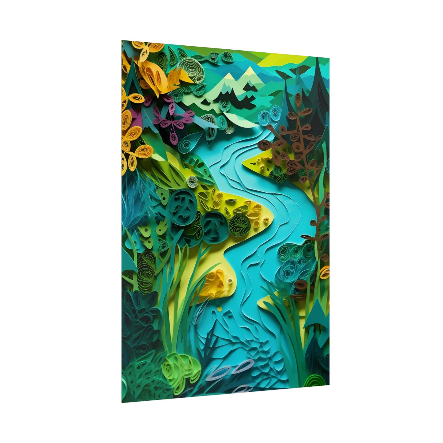 Vibrant American Landscapes: A Quilling Artwork - Poster