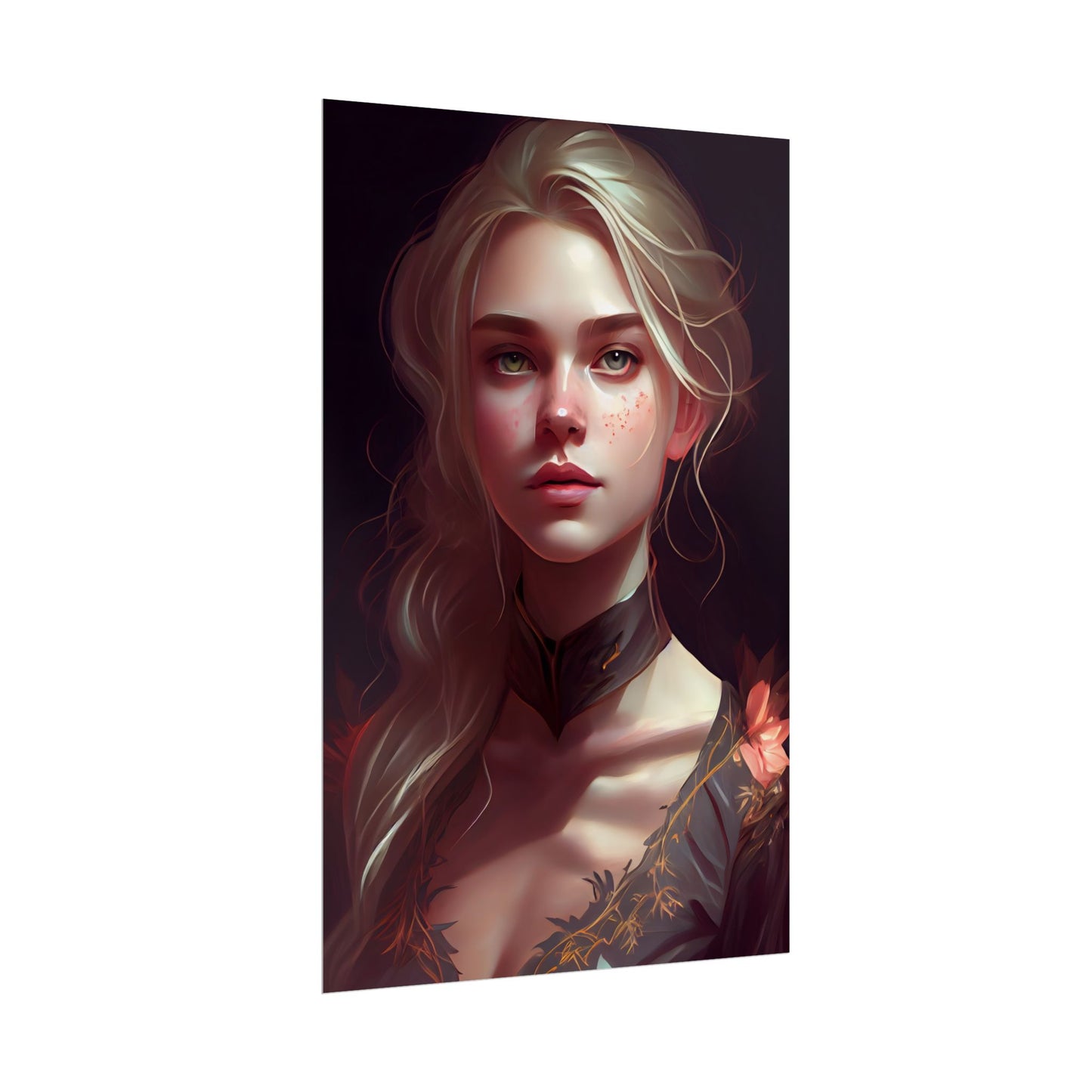 Astonishing Blonde Portrait: Artistic Beauty in Darkness - Poster