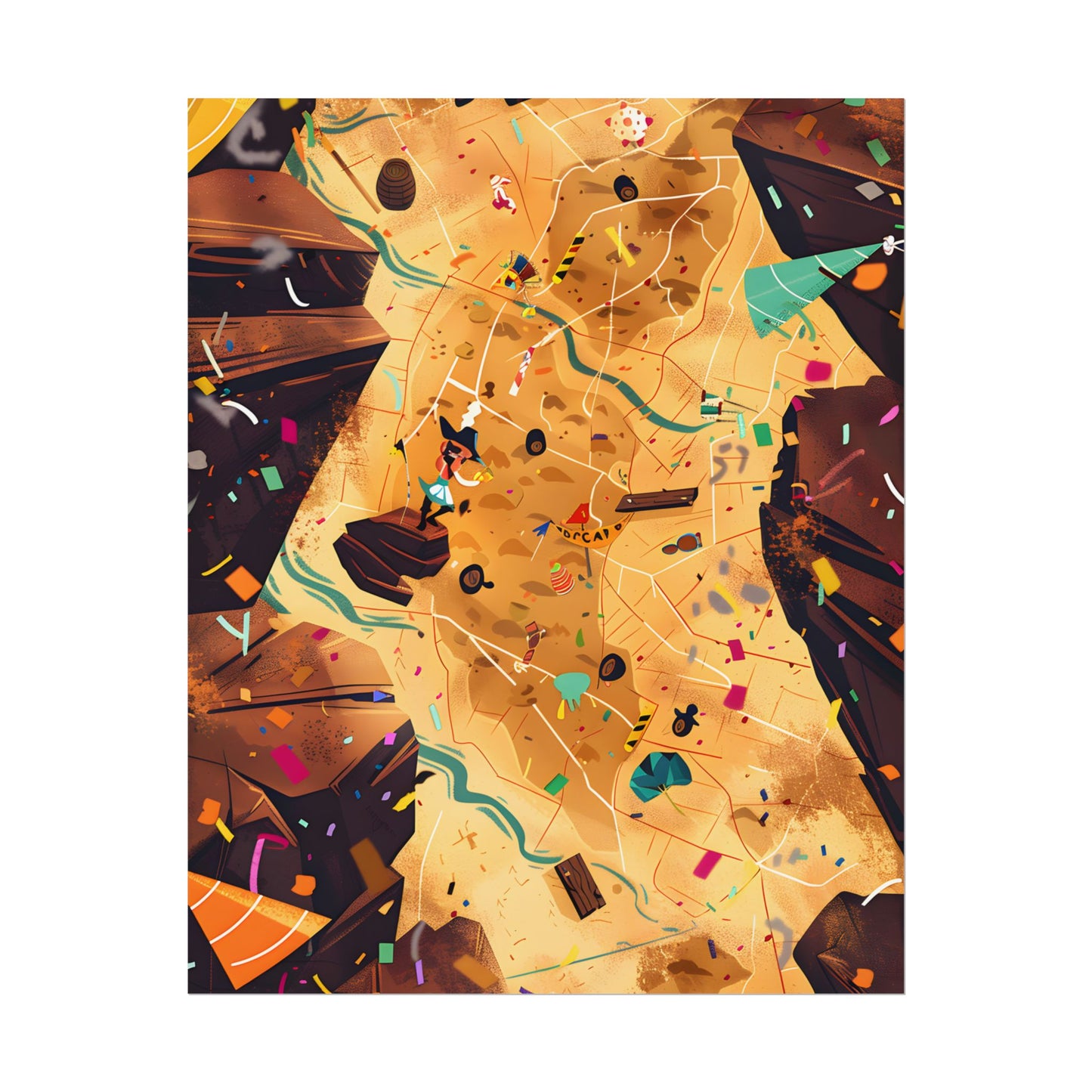 Whimsical Illustration: Classic Facial Features - Poster