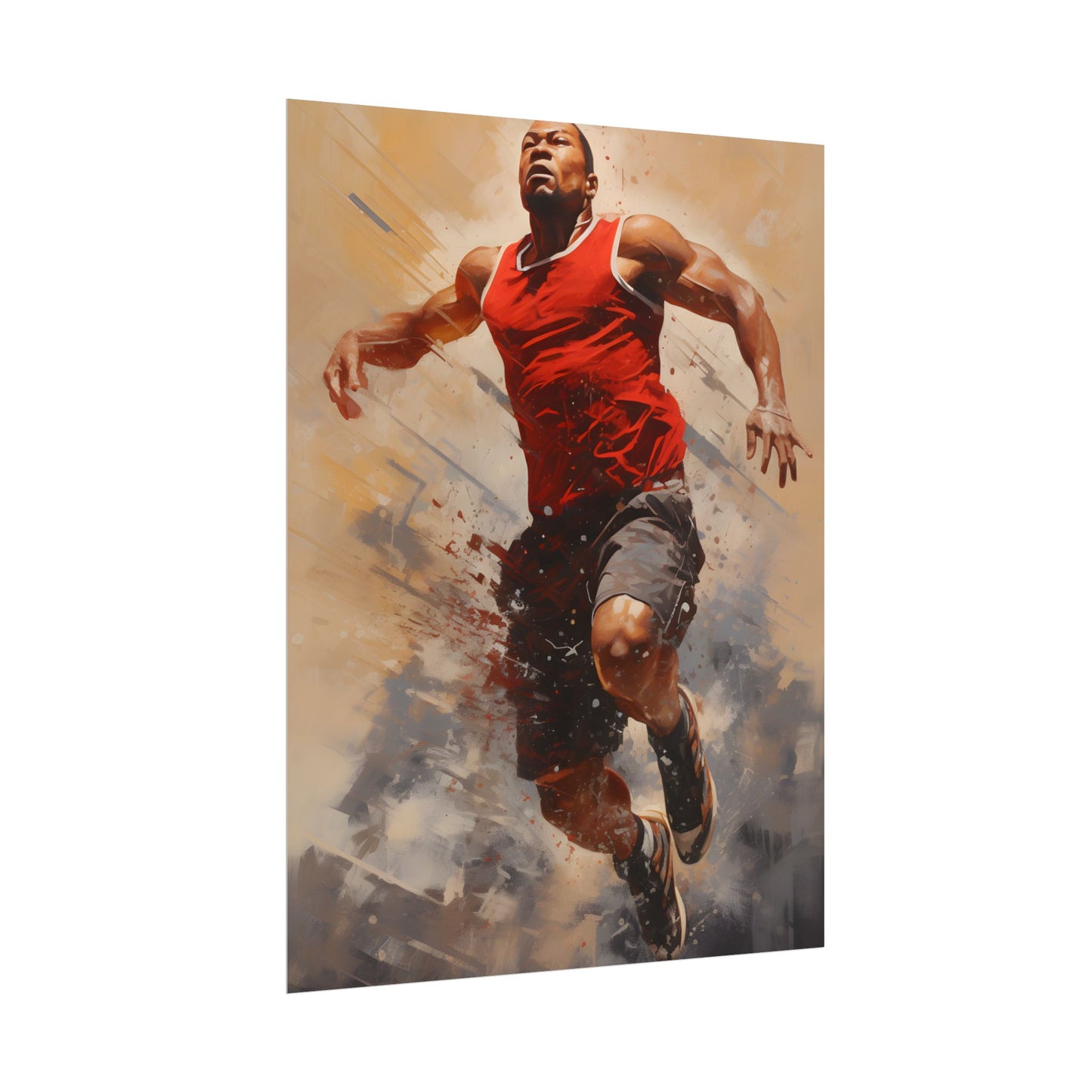 Passionate Athlete: Dedicated Sports Portrait - Poster