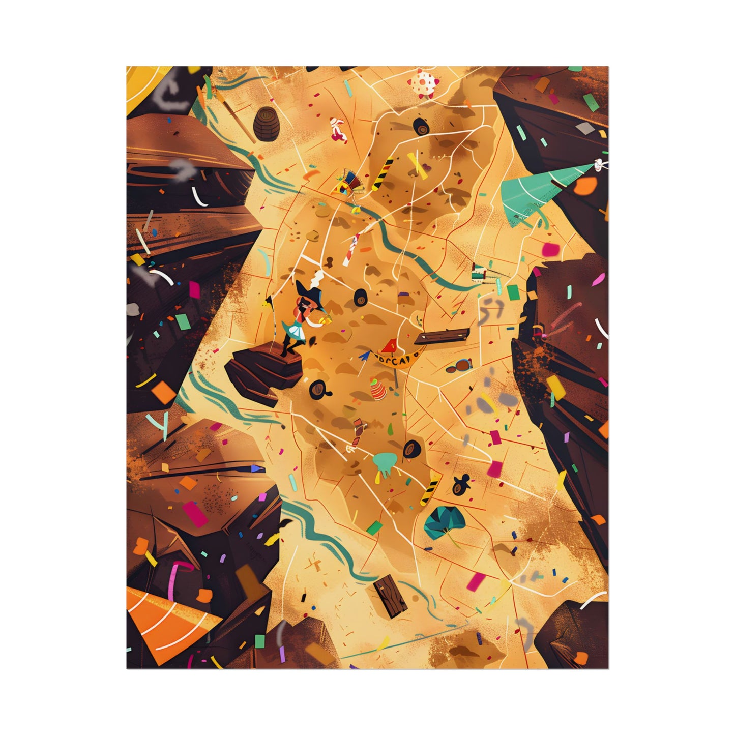 Whimsical Illustration: Classic Facial Features - Poster