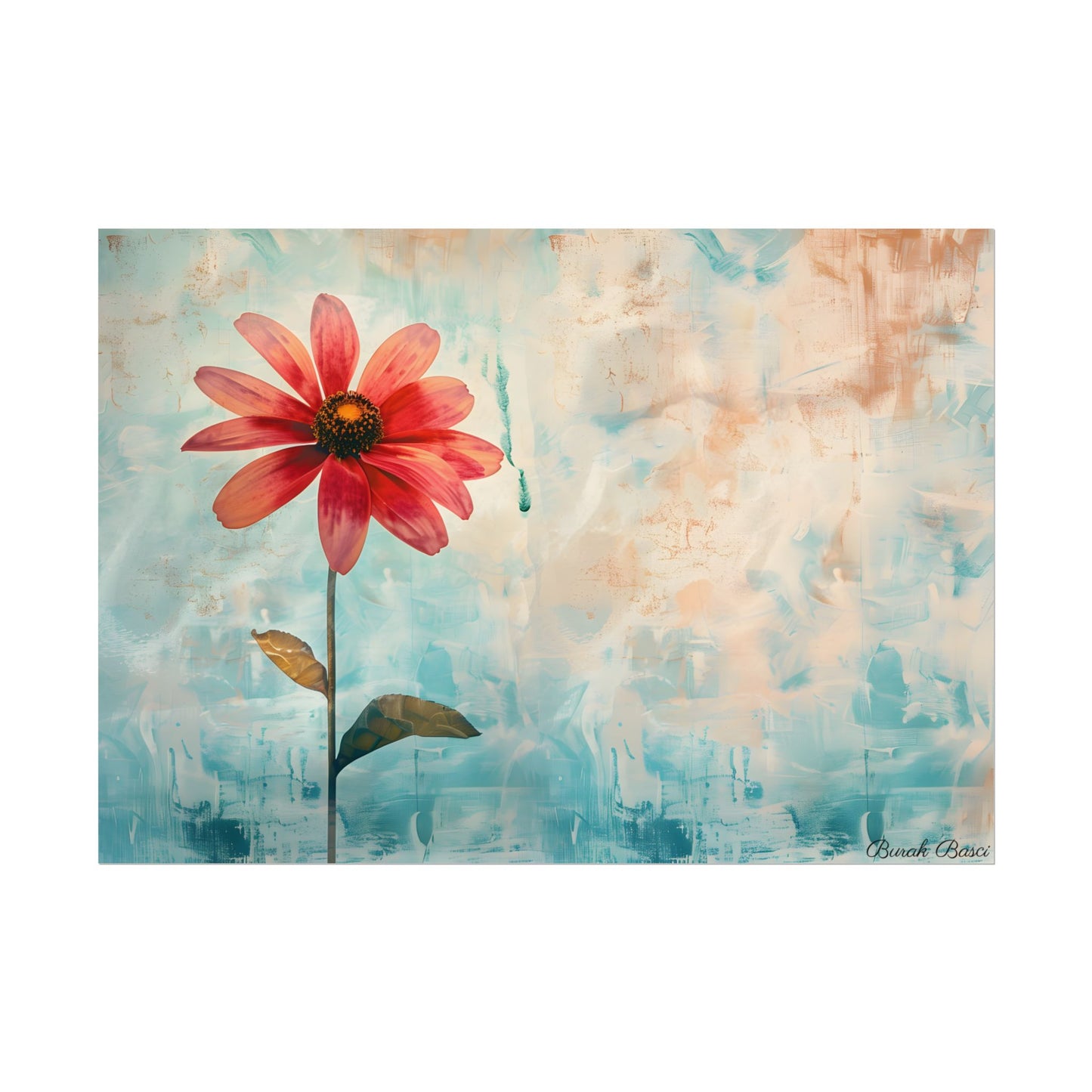 Blooming Growth: Whimsical Floral Art - Poster