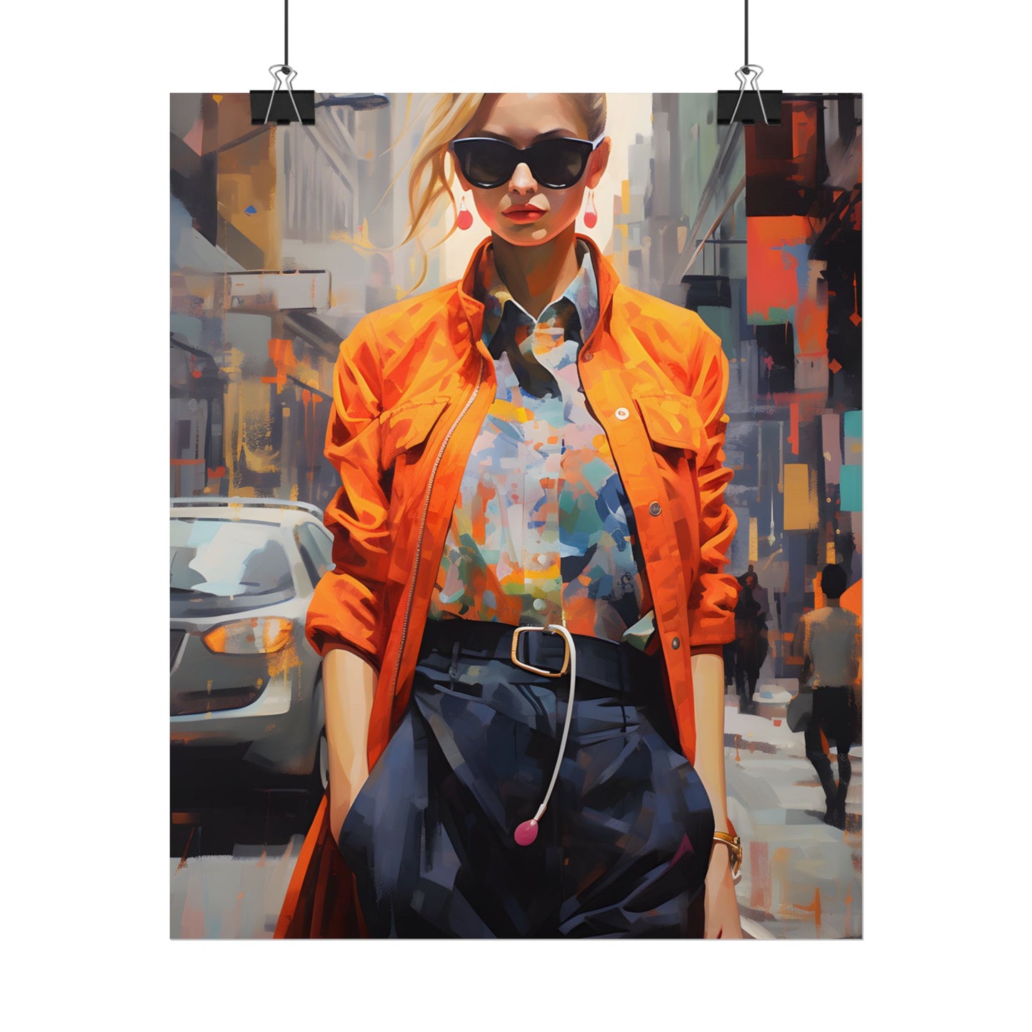 Urban Fashionista: City Chic Digital Artwork - Poster