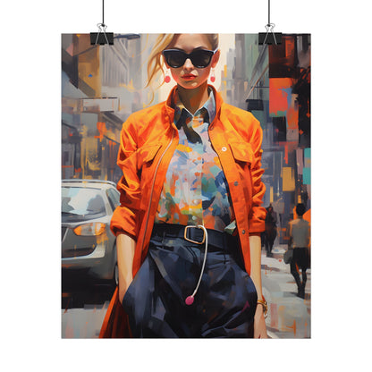 Urban Fashionista: City Chic Digital Artwork - Poster
