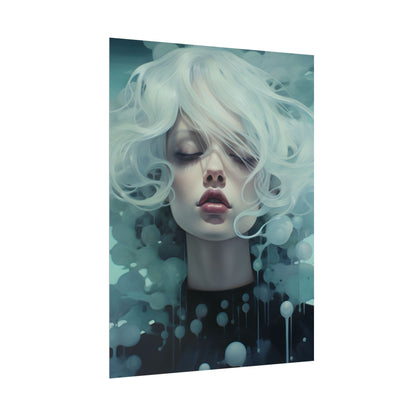 Candid Moment: Person in Reflection - Black and White Photography - Poster